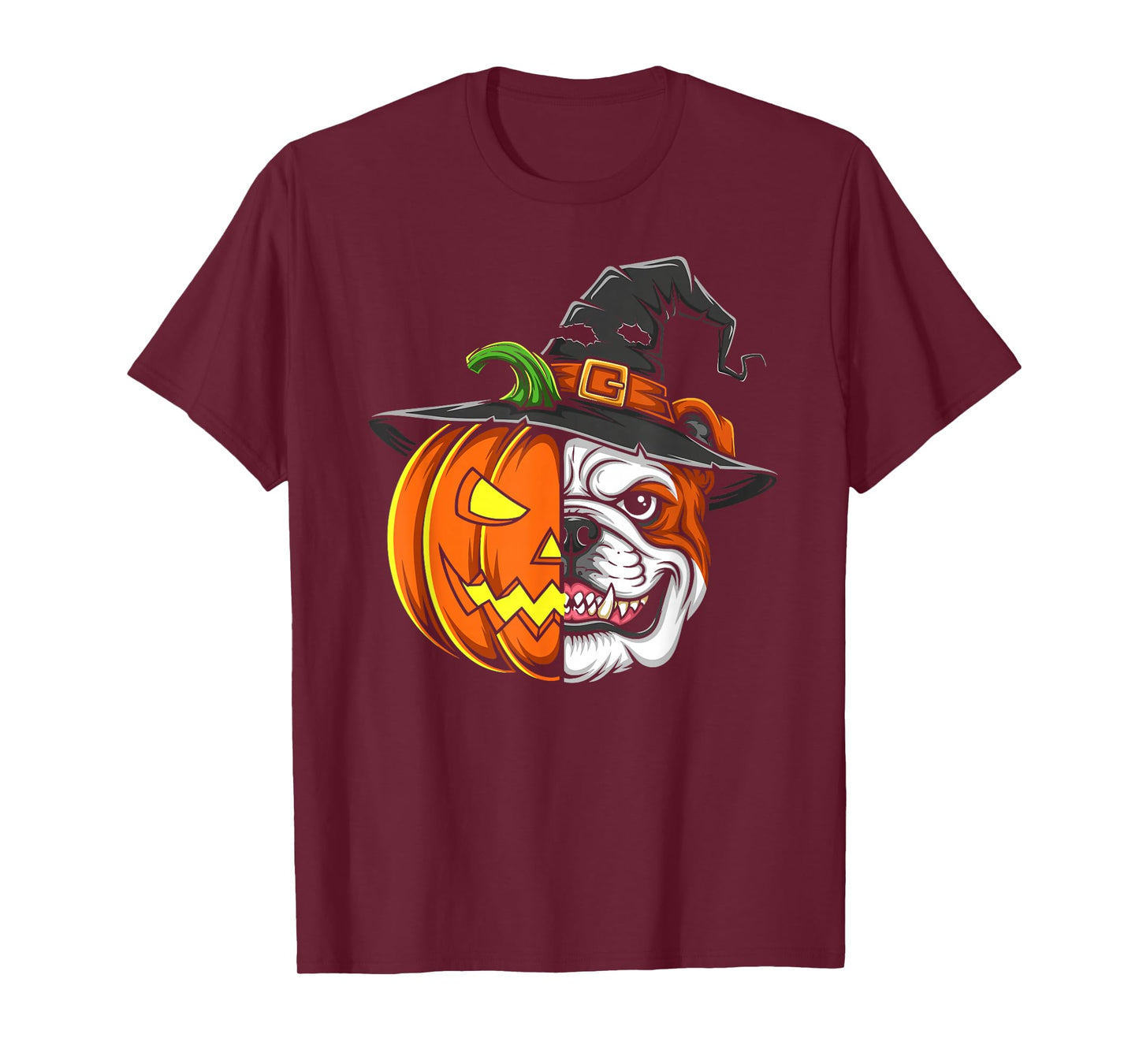 English Bulldog Pumpkin Jack O Lantern Halloween Mens Womens T-Shirt