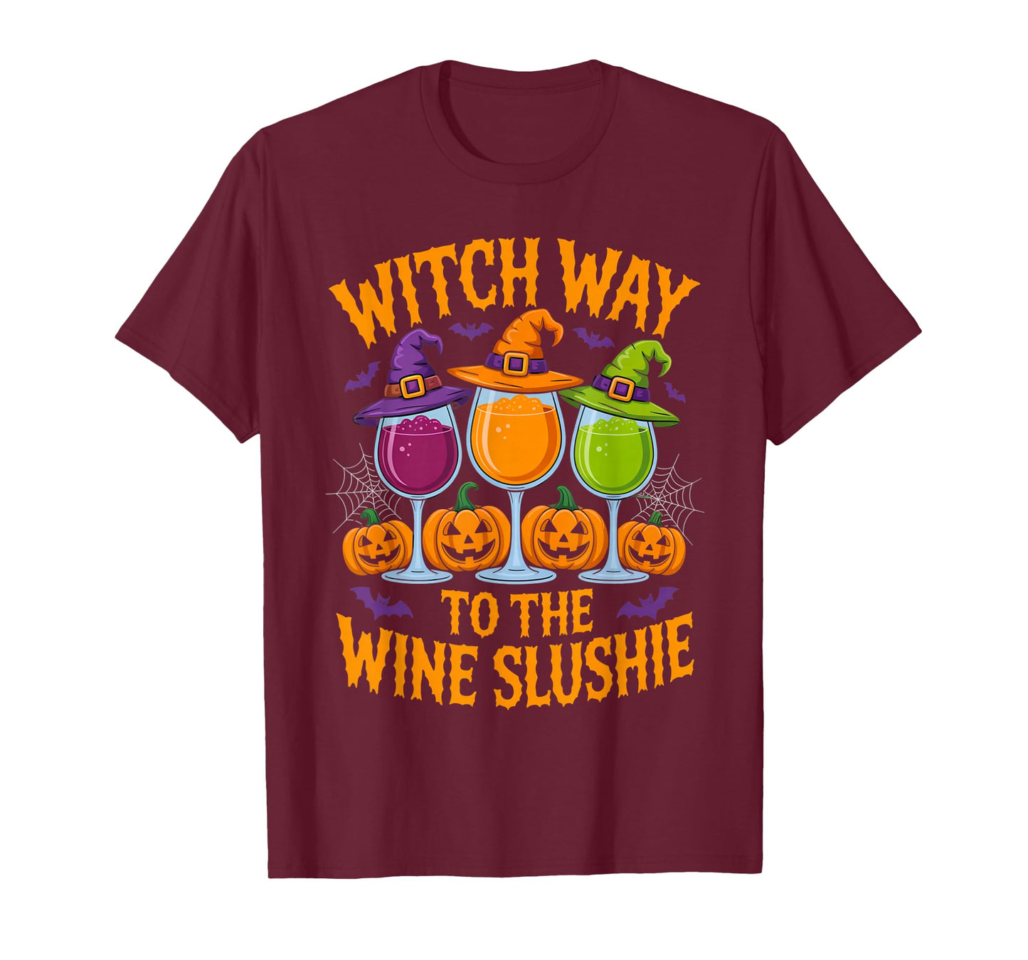 Witch Way to The Wine Slushie Halloween Drinking Outfit T-Shirt