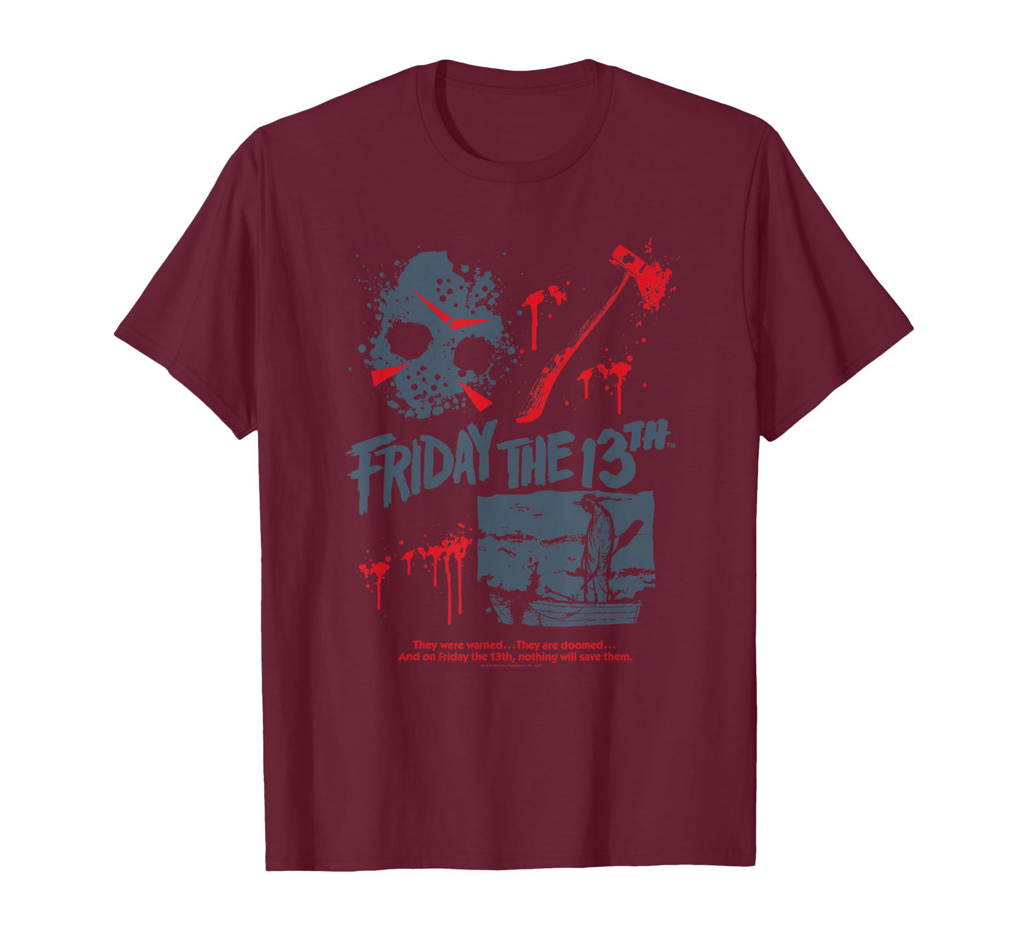 Friday the 13th Jason Mask Bloody Weapon T-Shirt