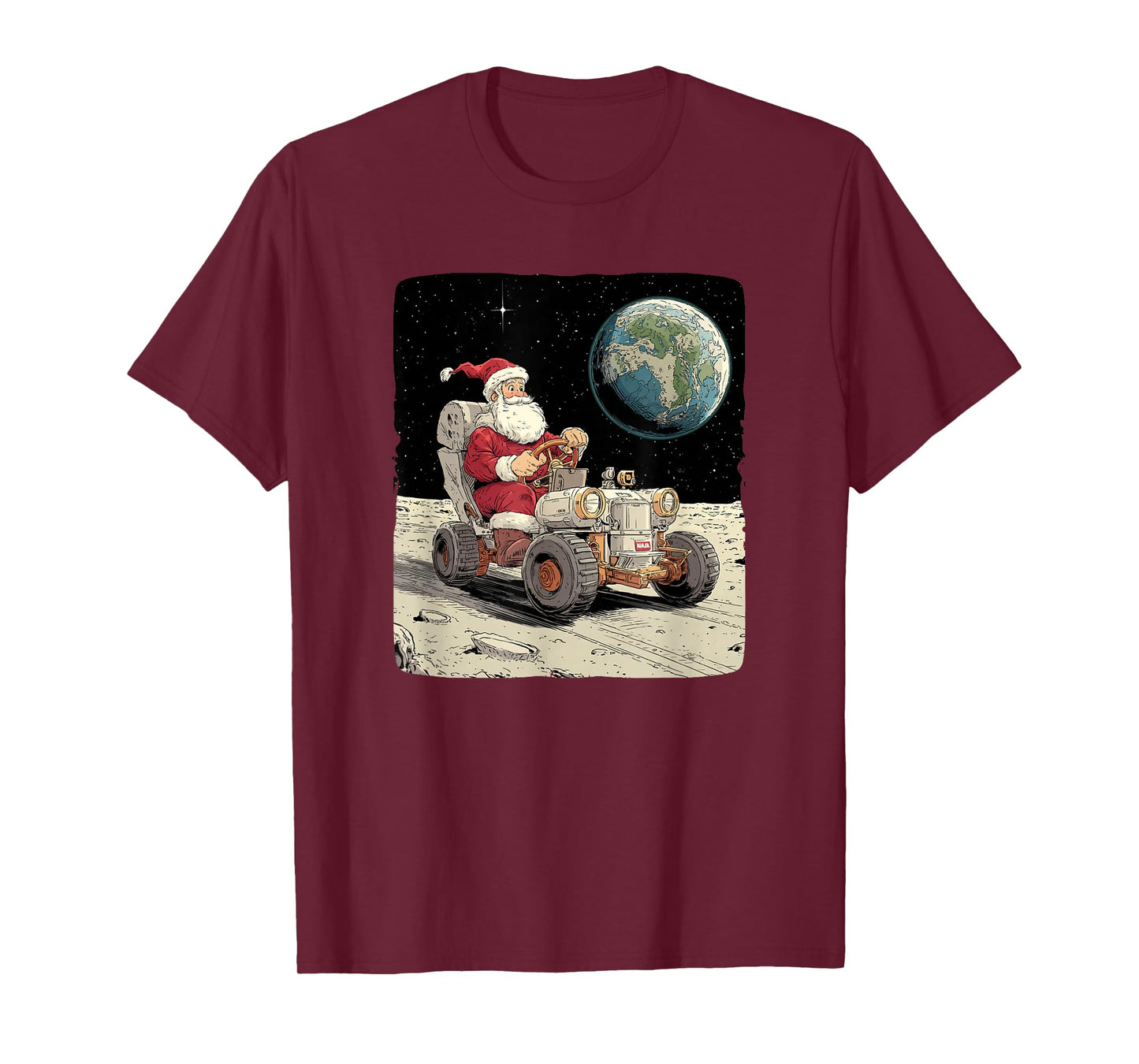 Amazing Christmas Vehicle on Moon for Space Santa Lovers T-Shirt