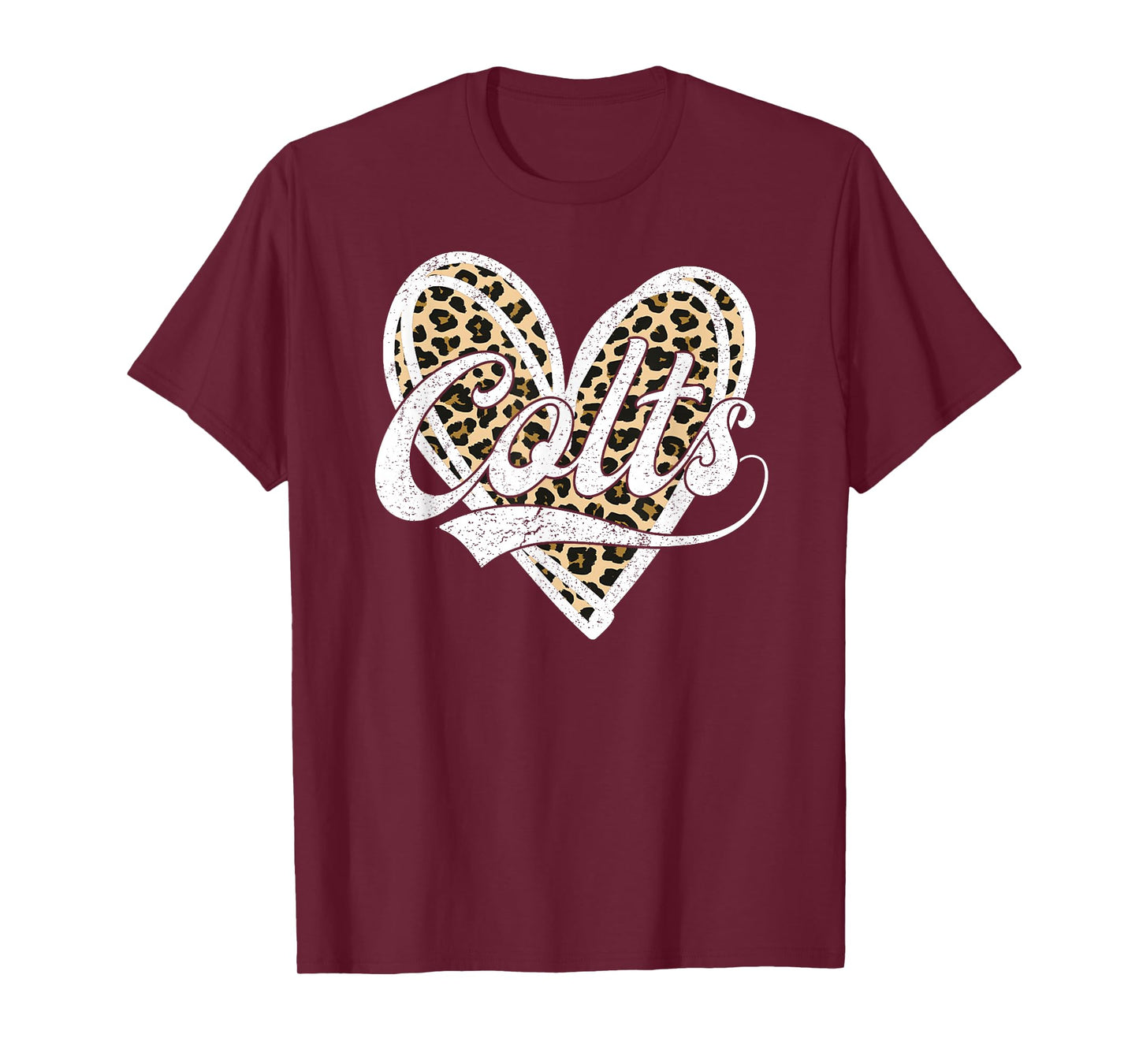 Colts Heart Leopard Name Vintage Retro Girl Men Women Kids T-Shirt
