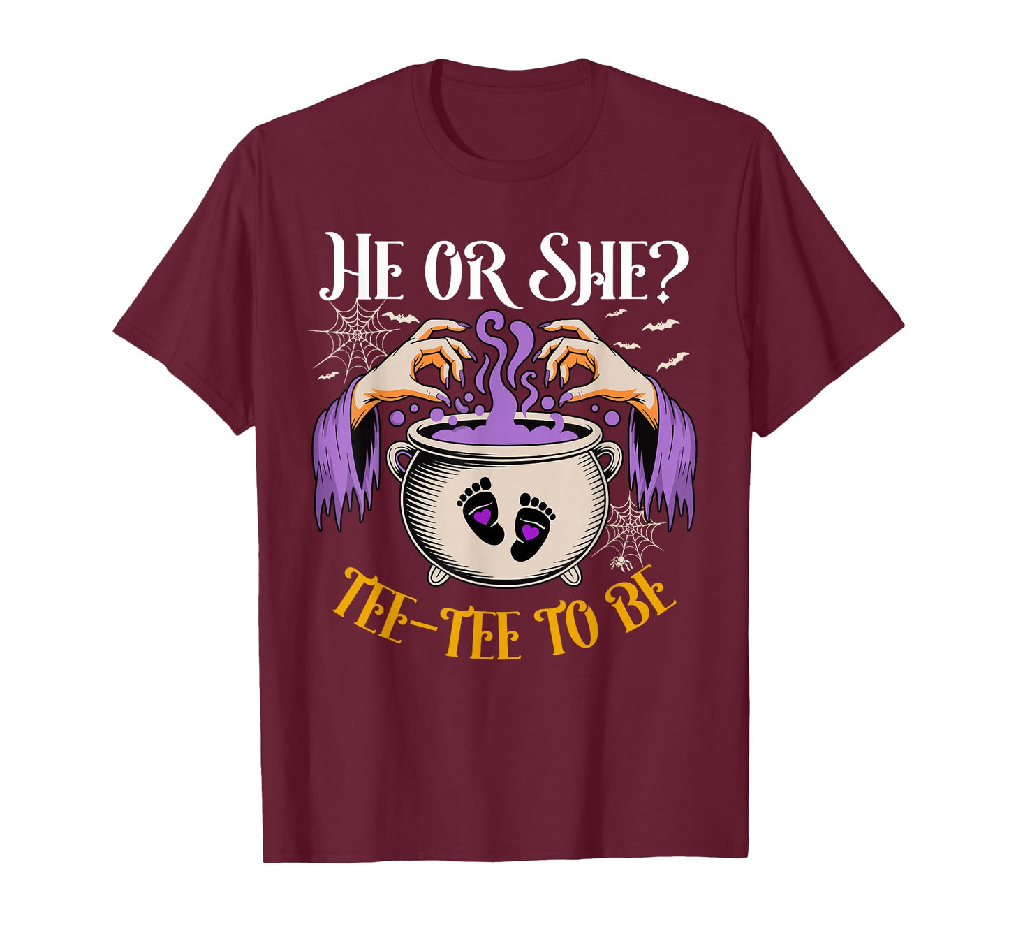 He Or She Tee Tee to Be Baby Reveal Halloween Costume T-Shirt