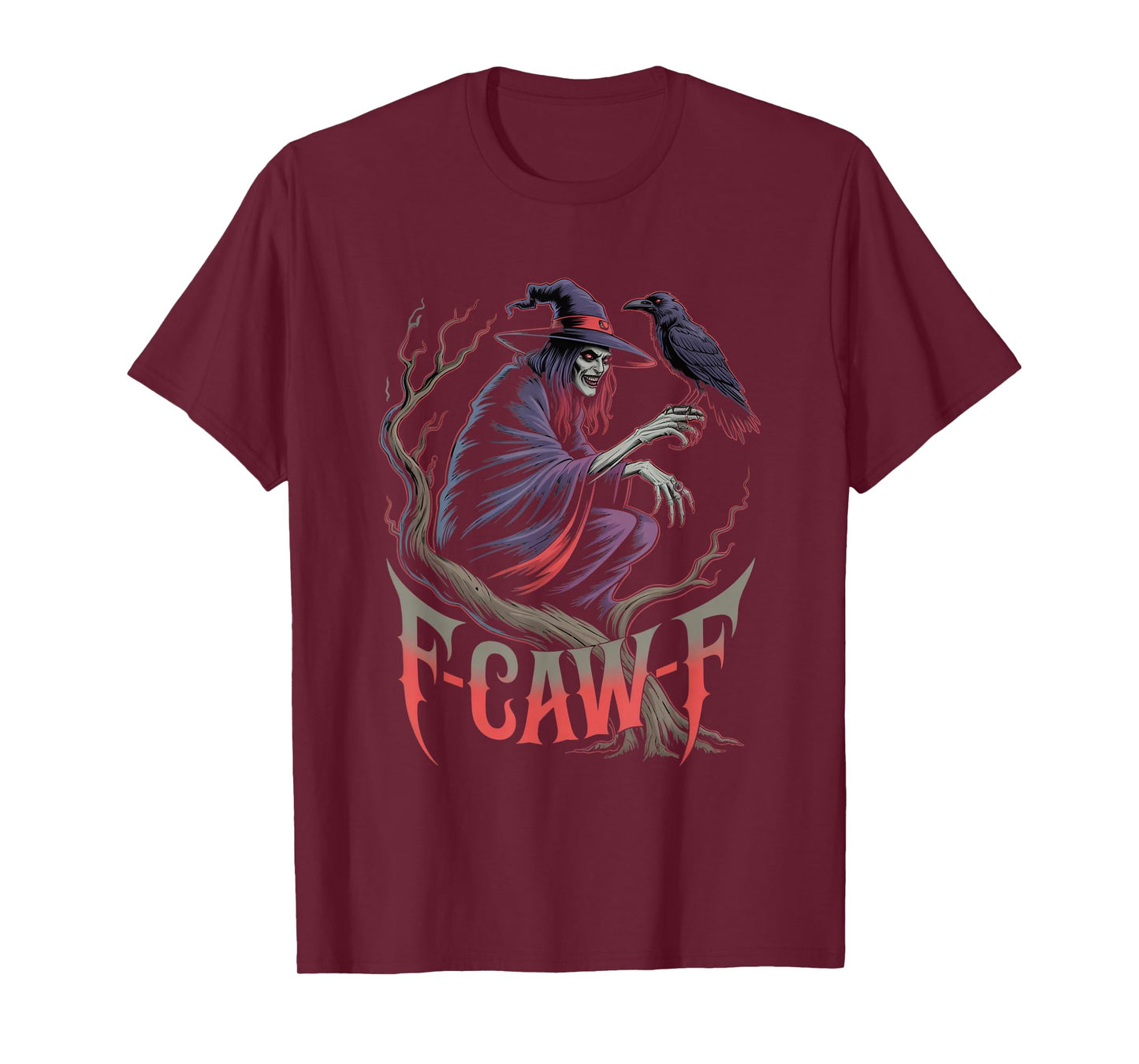 F-Caw-F Crow Funny Gothic Moon Black Bird Halloween T-Shirt