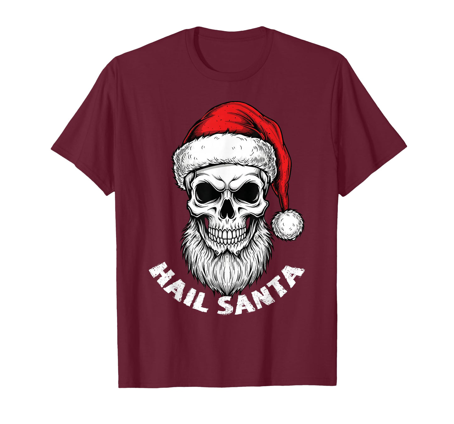 Hail Santa Pagan Happy Solstice Hate Christmas Skull T-Shirt