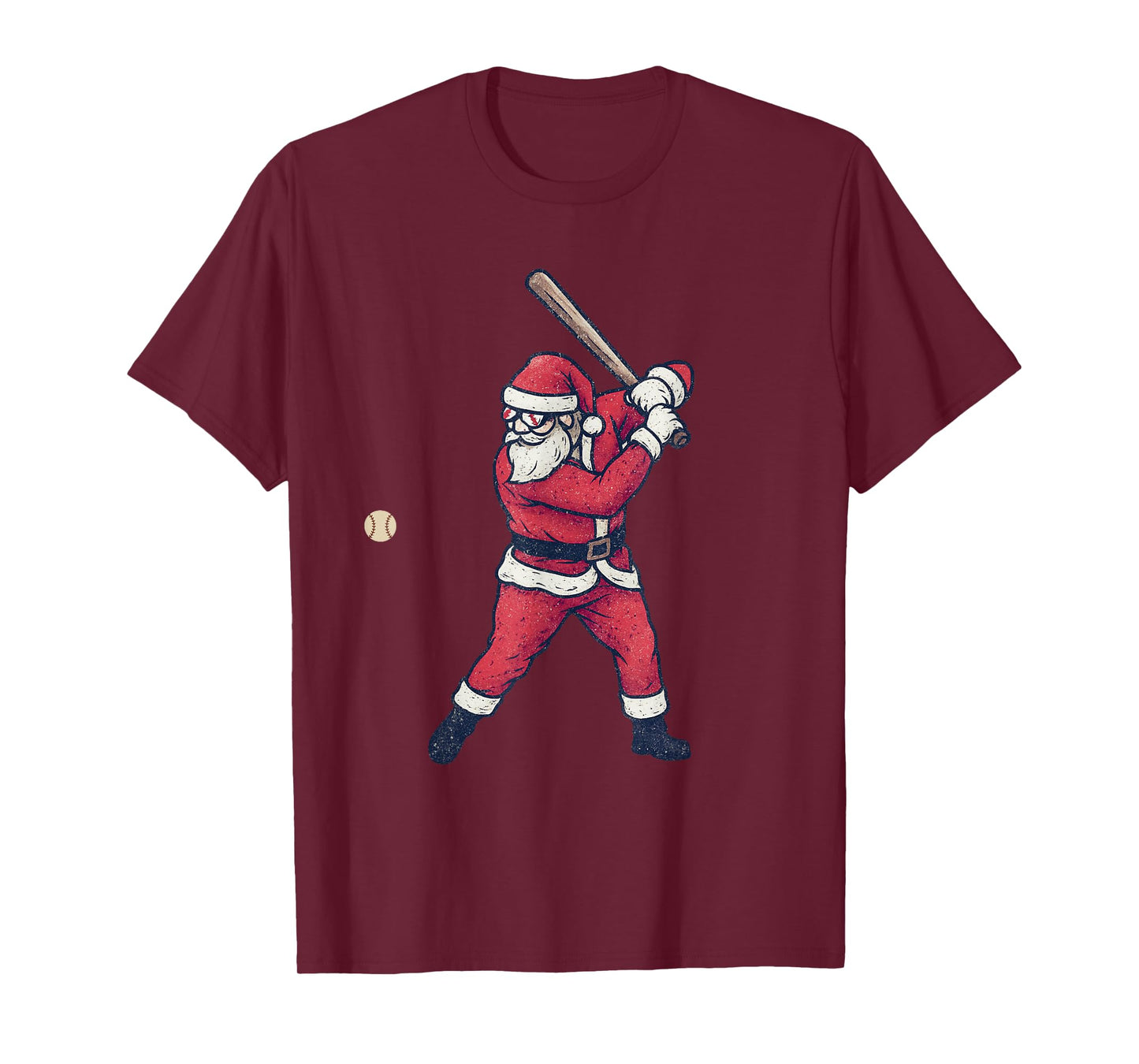 Santa Claus Playing Baseball Xmas Holiday Funny Christmas T-Shirt