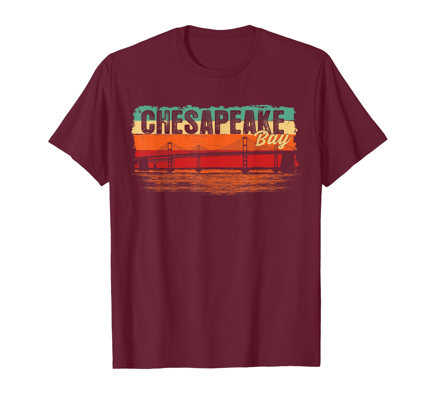 Retro Vintage Sunset Chesapeake Bay T-Shirt