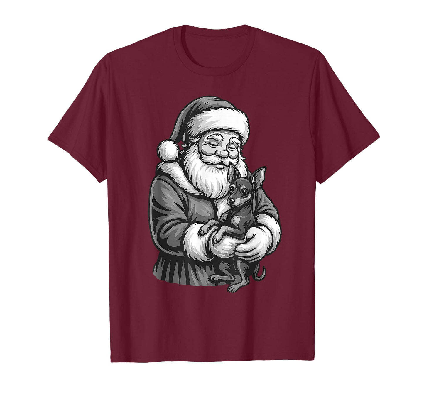 Miniature Pinscher Santa Claus Christmas Dog Lover T-Shirt