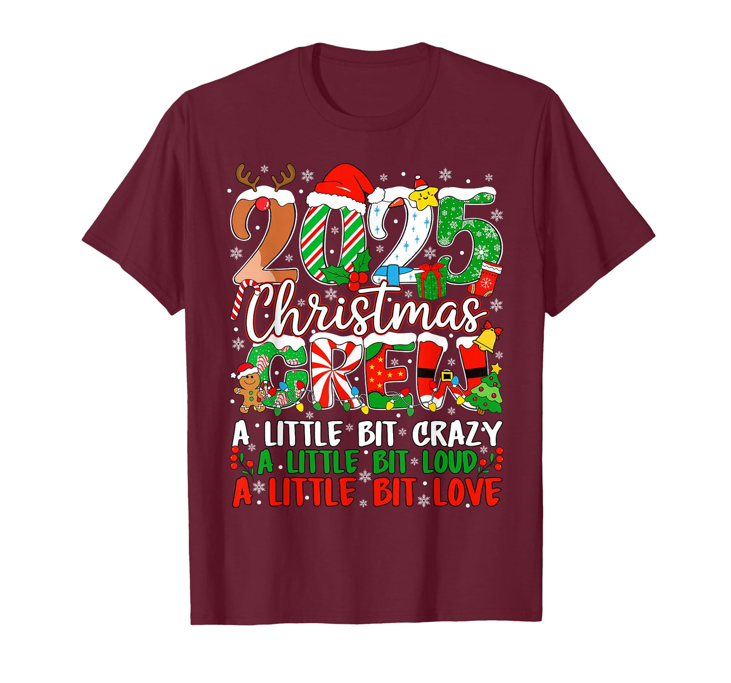 Family Christmas Crew 2025 Matching Outfit Xmas Squad Santa T-Shirt
