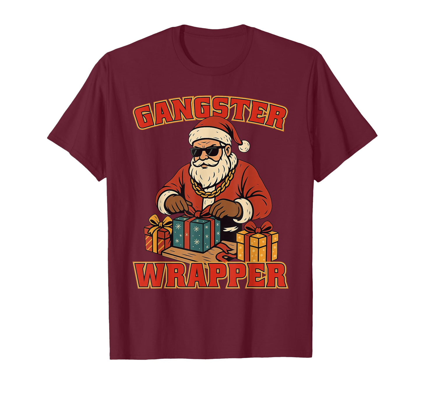 Gangster Wrapper Cool Hiphop Santa Claus Christmas T-Shirt