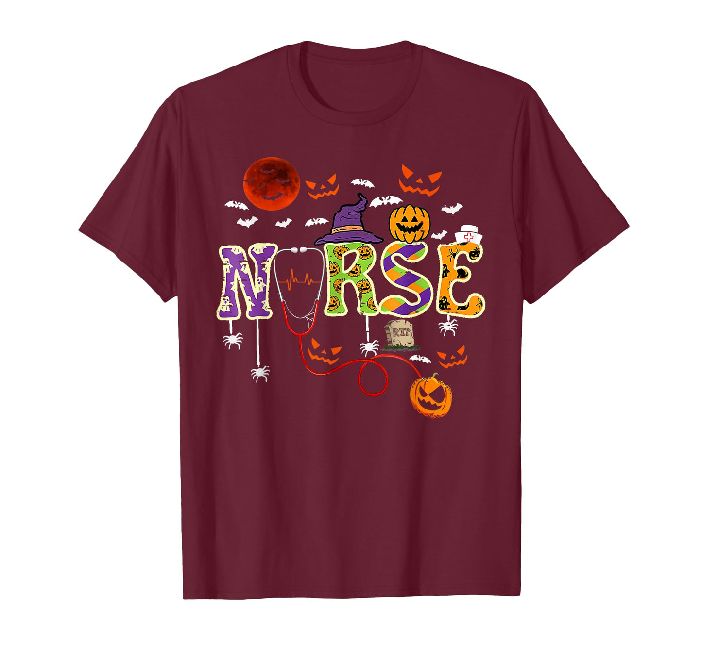 Nurse Halloween Costume Scrub Top Nursing Costume Women Men T-Shirt