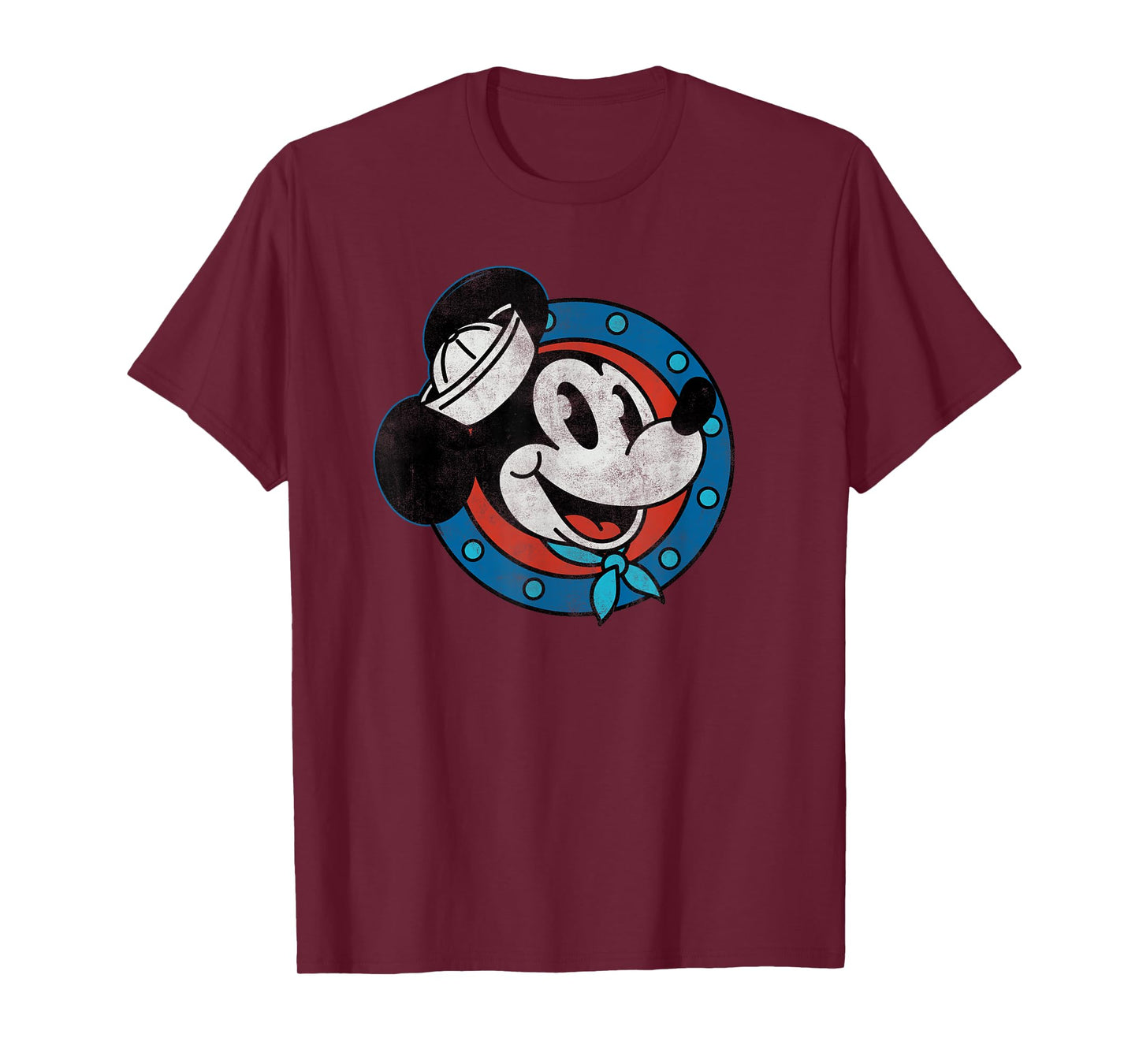 Disney Cruise Sailor Mickey Mouse Distressed Retro Vintage T-Shirt
