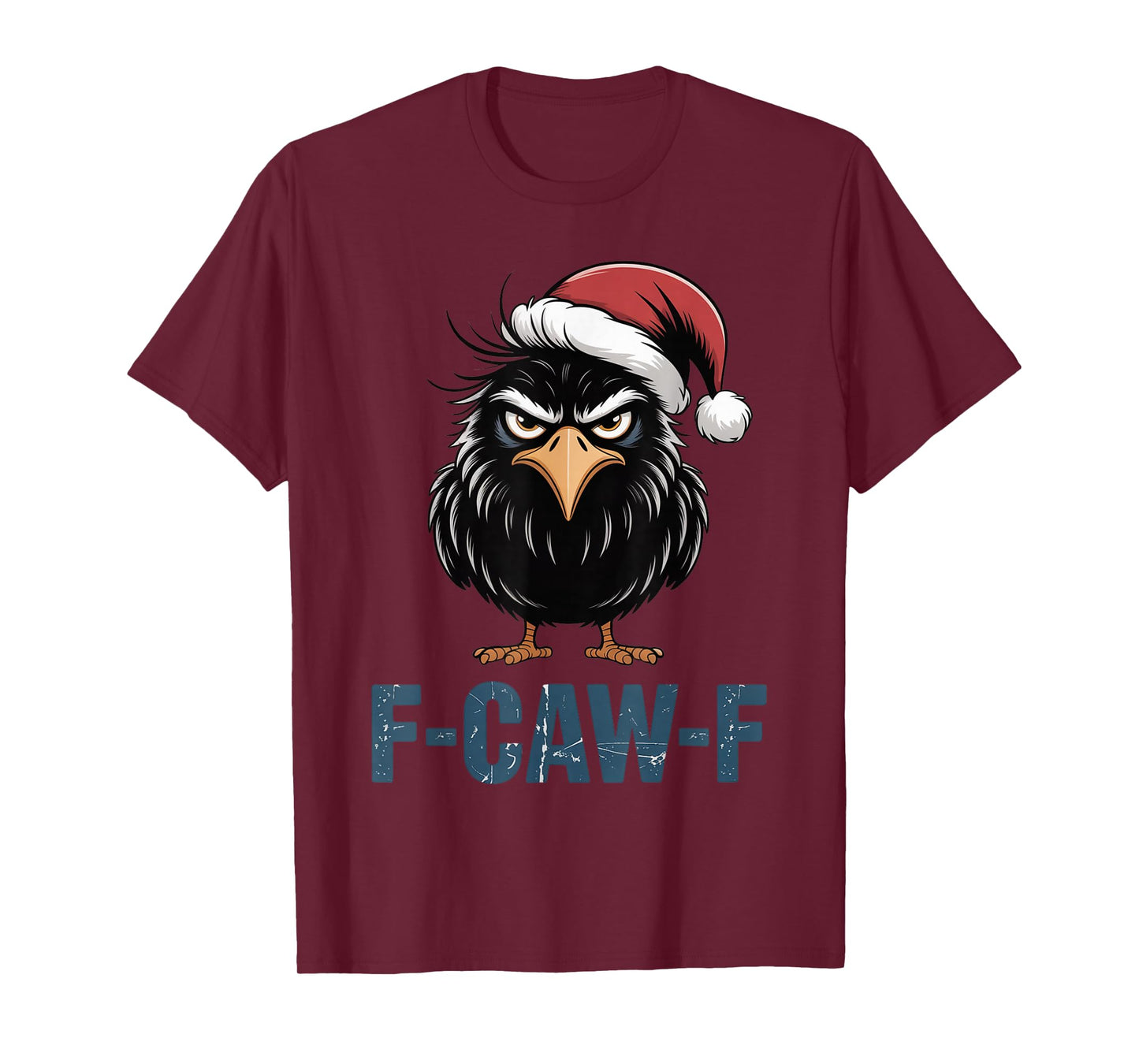 F-Caw-F Funny Black Bird Crow Gothic Raven Santa Halloween T-Shirt
