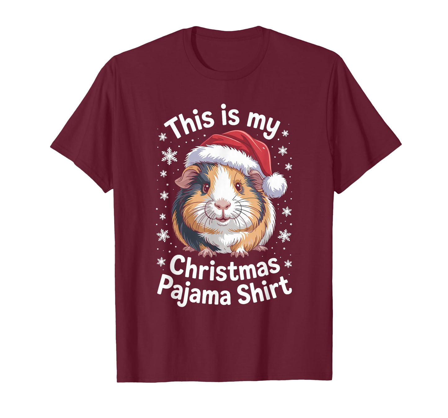 Funny Guinea Pig Christmas Santa Hat Xmas for Men Women T-Shirt