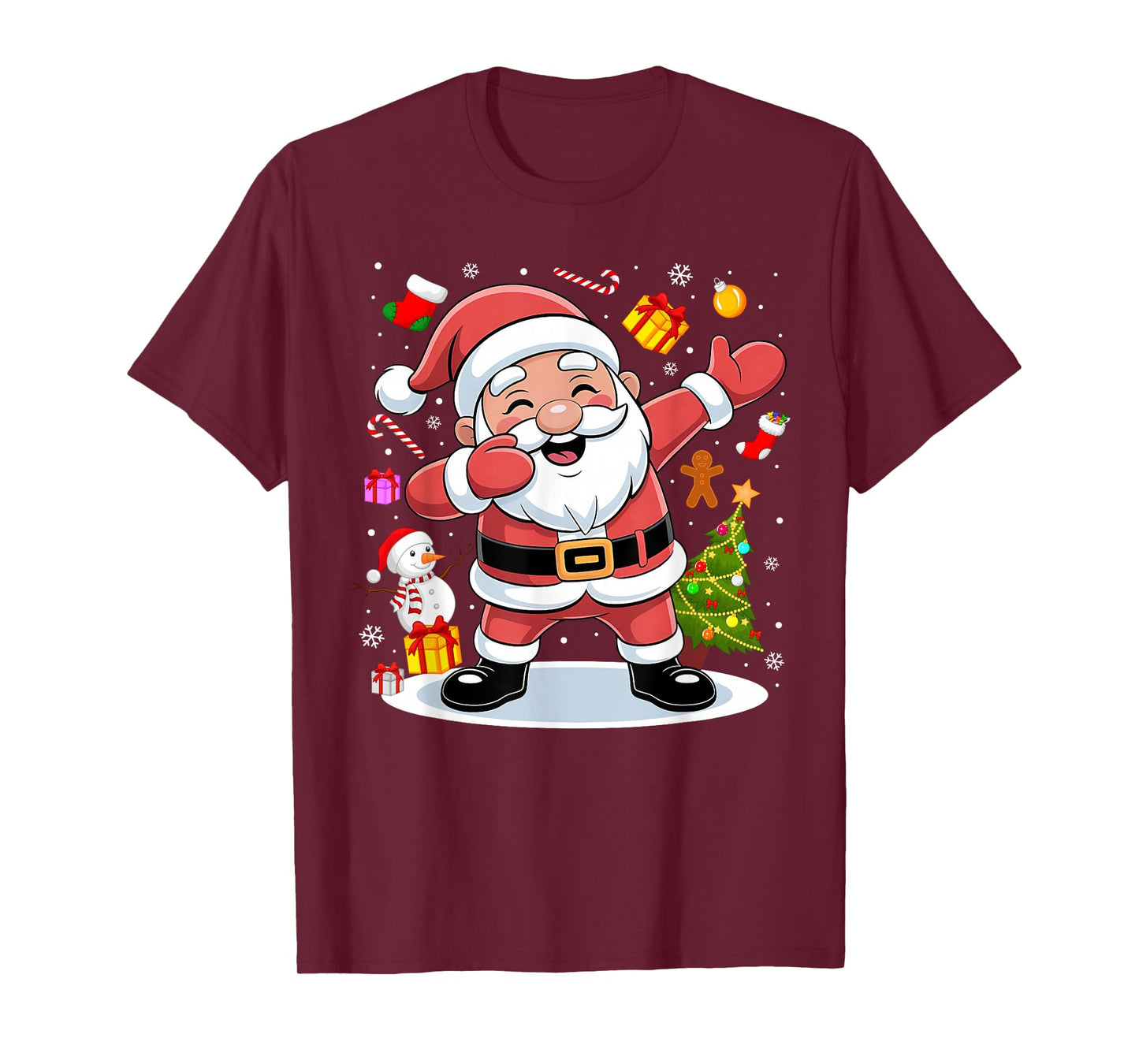 Dabbing Santa Claus Christmas Tree Lights Boys Kids Dab Xmas T-Shirt