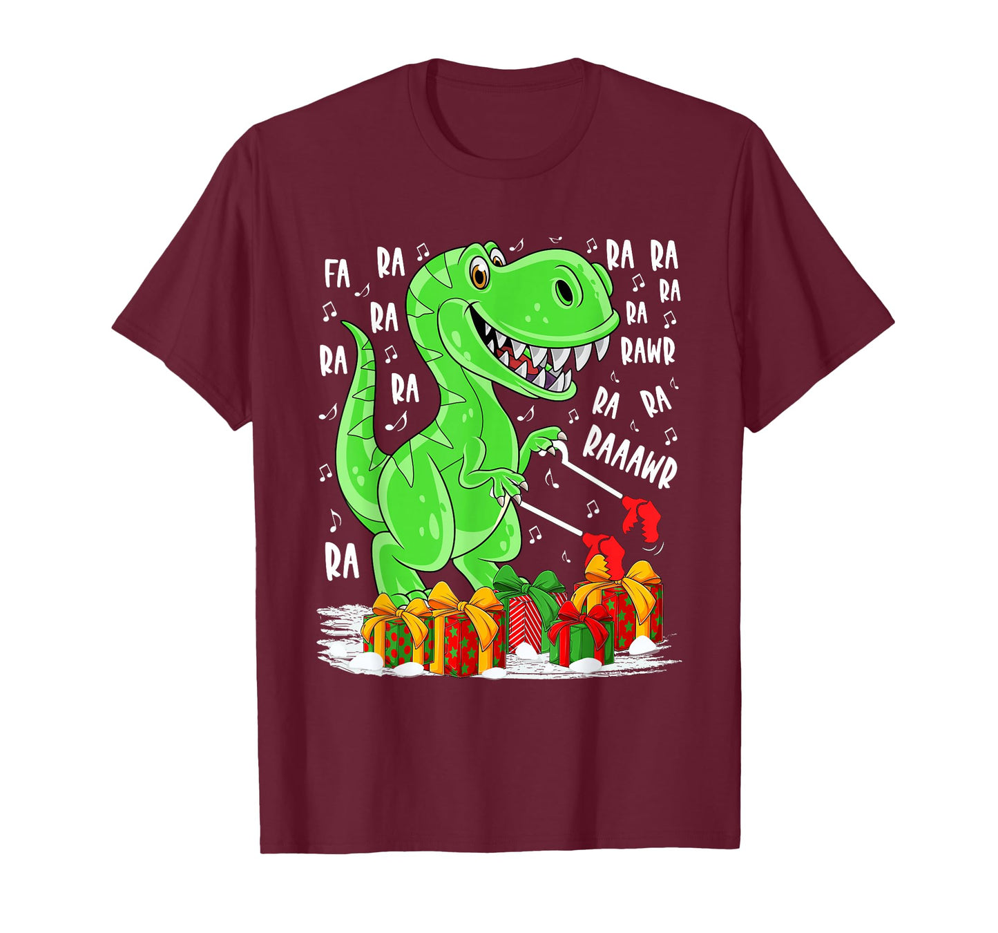 Dinosaur T-Rex Dino Christmas Lights Funny Men Boy Kids Xmas T-Shirt