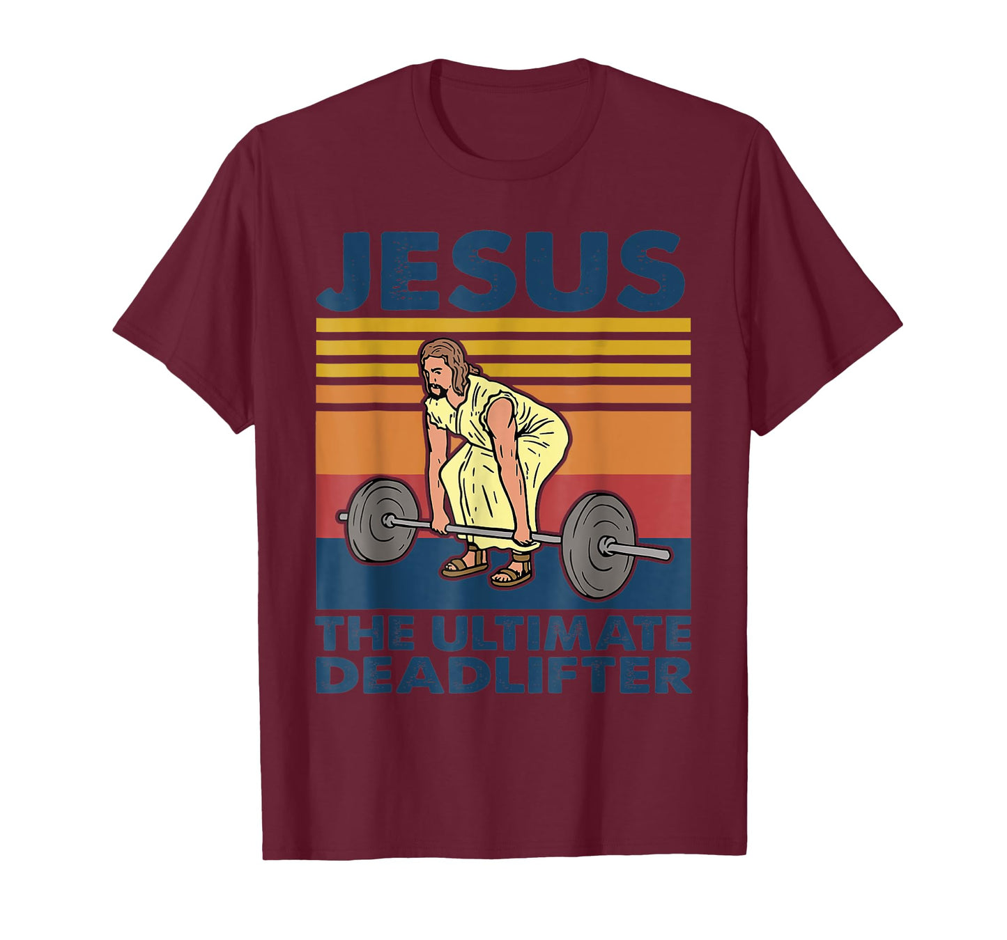 Jesus The Ultimate Deadlifter Funny Vintage Gym Christian T-Shirt