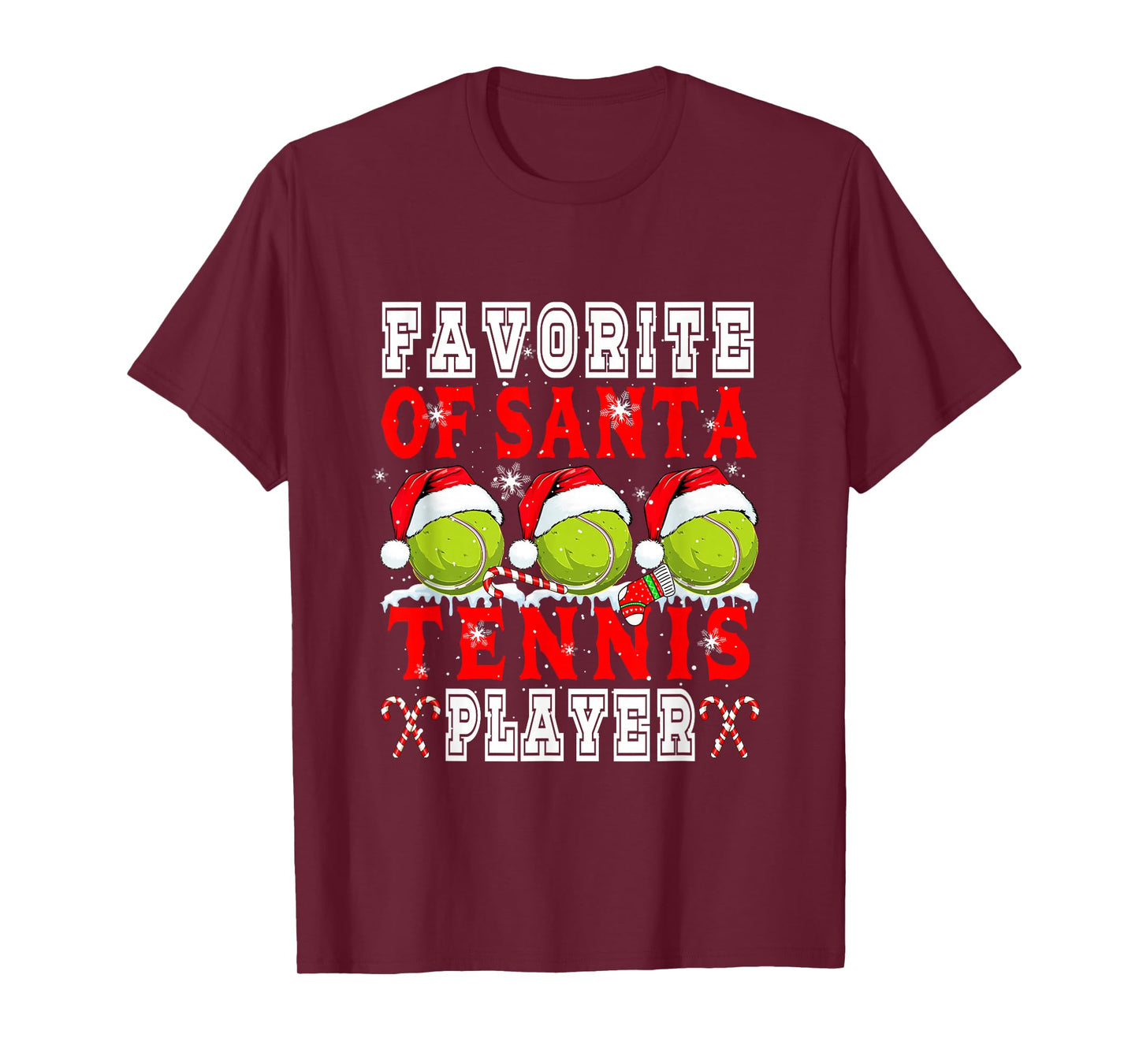 Favorite of Xmas Santa Funny Tennis Player Matching Team T-Shirt