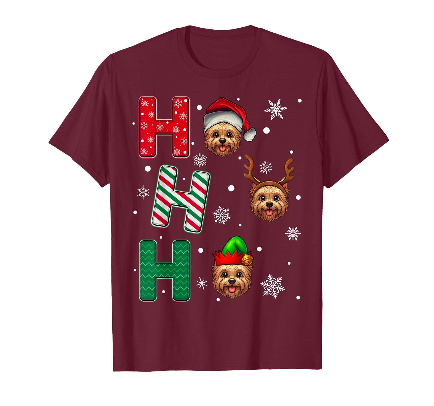 Ho Ho Ho Cairn Terrier Dog Lover Christmas Santa Elf Xmas T-Shirt