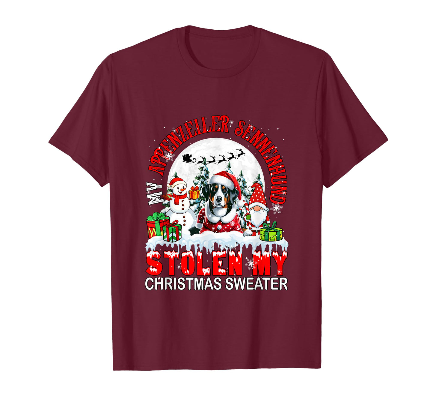 My Appenzeller Sennenhund Stolen Christmas Sweater Santa Dog T-Shirt