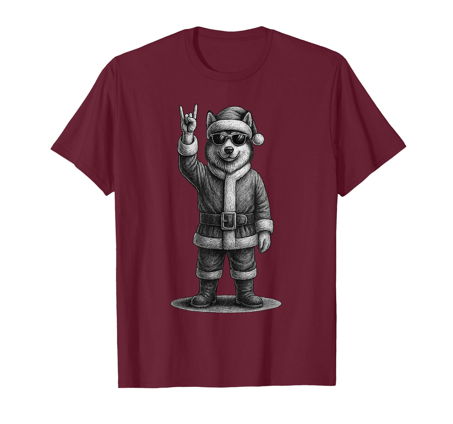 Husky Rock Music Christmas Dog Lover T-Shirt