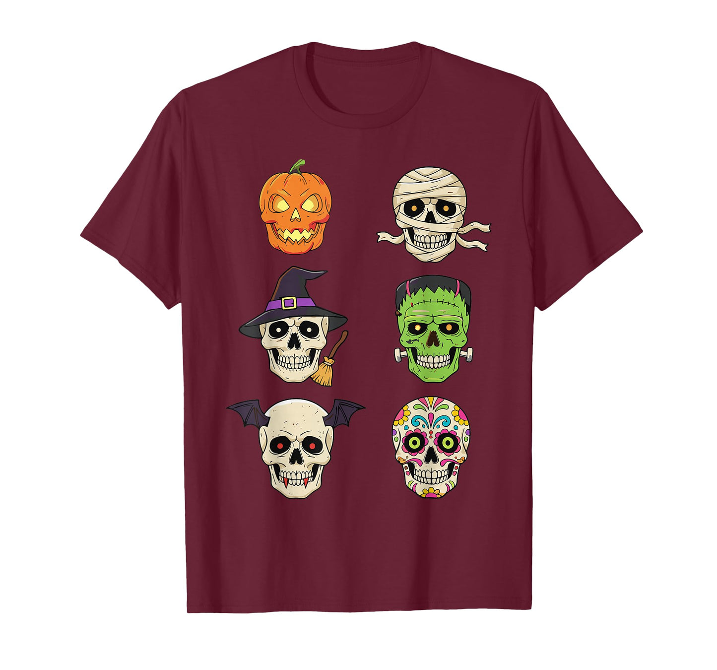 Vintage Halloween Monster Heads Tee | Spooky Icon T-Shirt