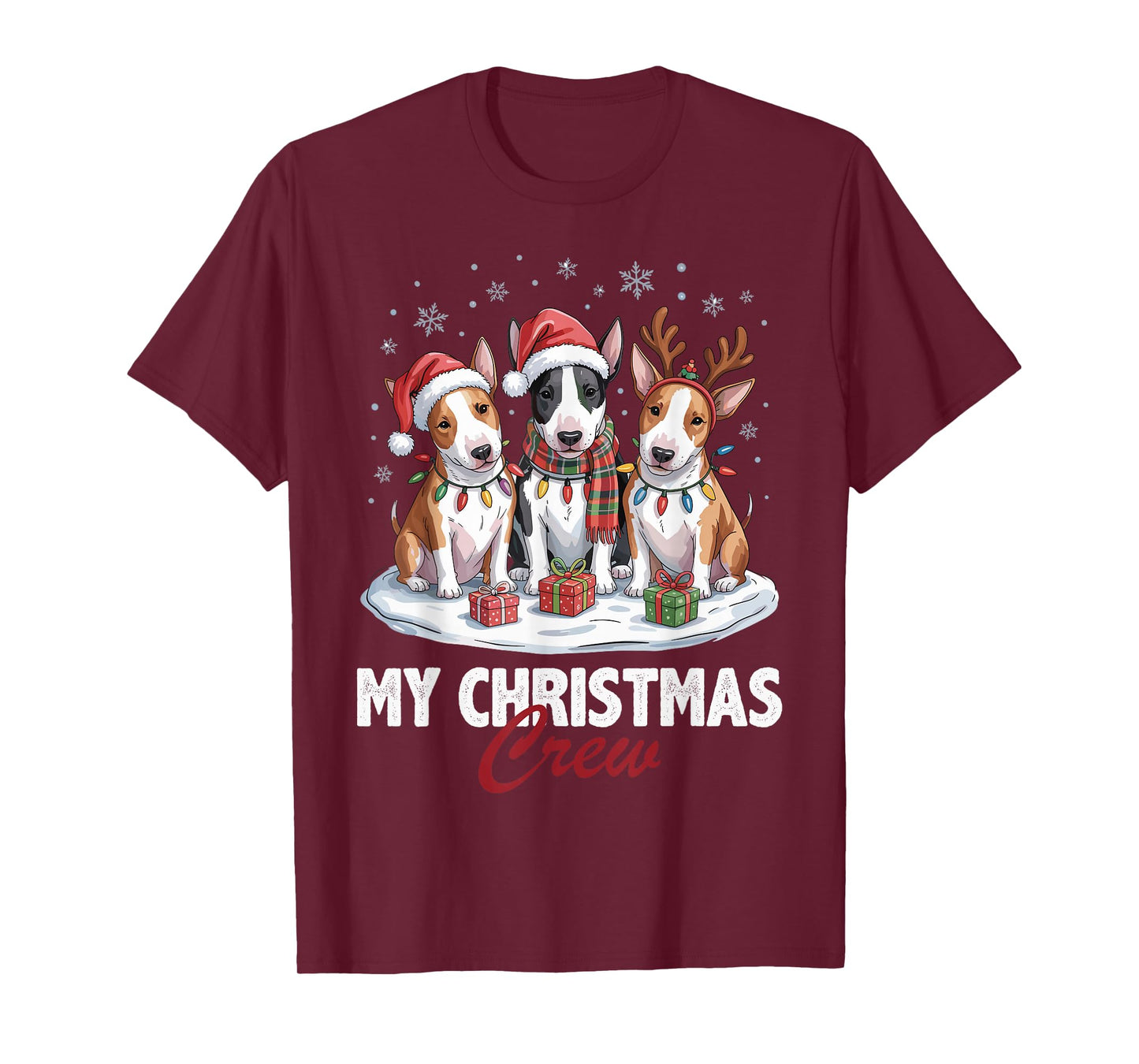 Bull Terrier Christmas Crew Funny Dog Lovers Holiday Pajama T-Shirt