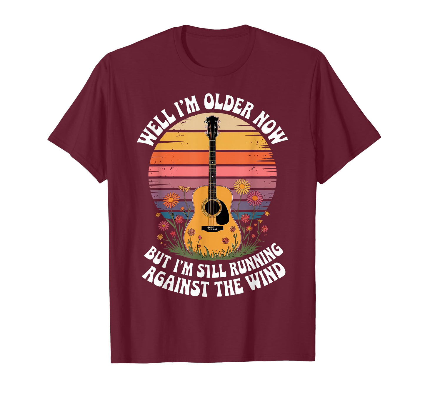 Well I’m Older Now But I’m Still Guitar Retro Sunset T-Shirt