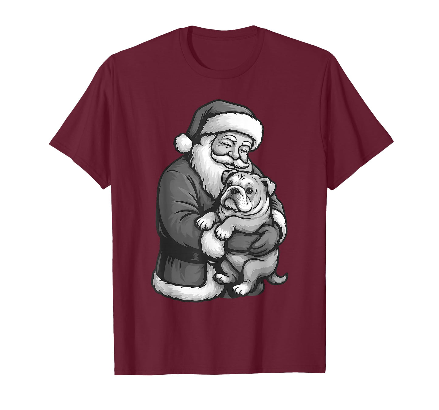 English Bulldog Santa Claus Christmas Dog Lover T-Shirt