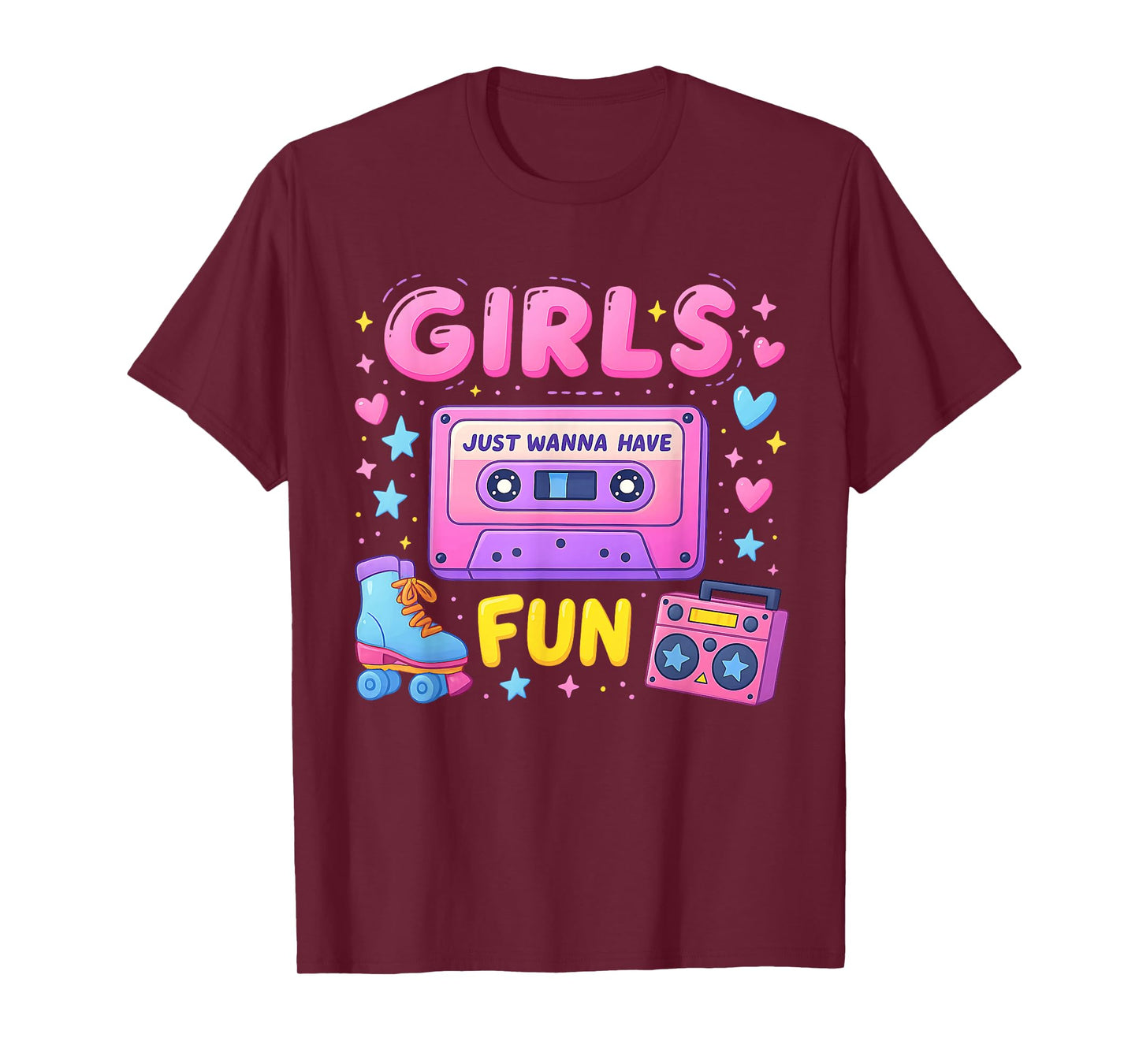 Old School Memory Girls Just Wanna Have Fun Artwork T-Shirt