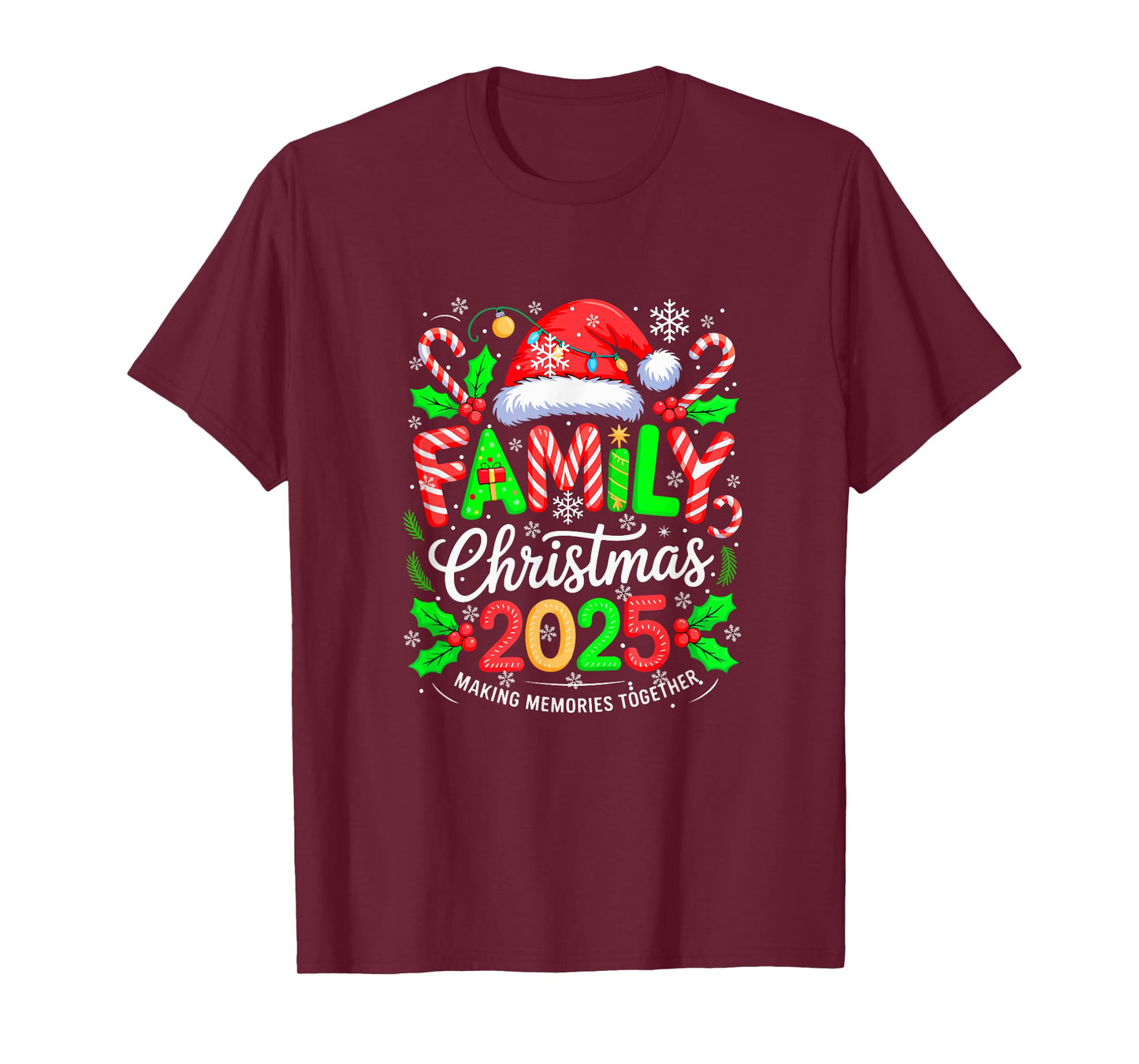 Family Christmas 2025 Colorful Costume Santa Lover Family T-Shirt