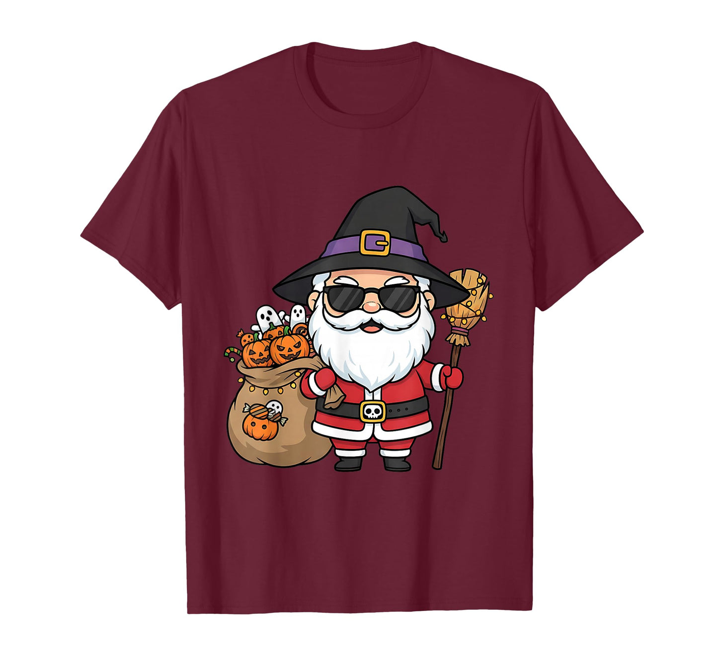 Funny Halloween Santa Witch Costume Design T-Shirt