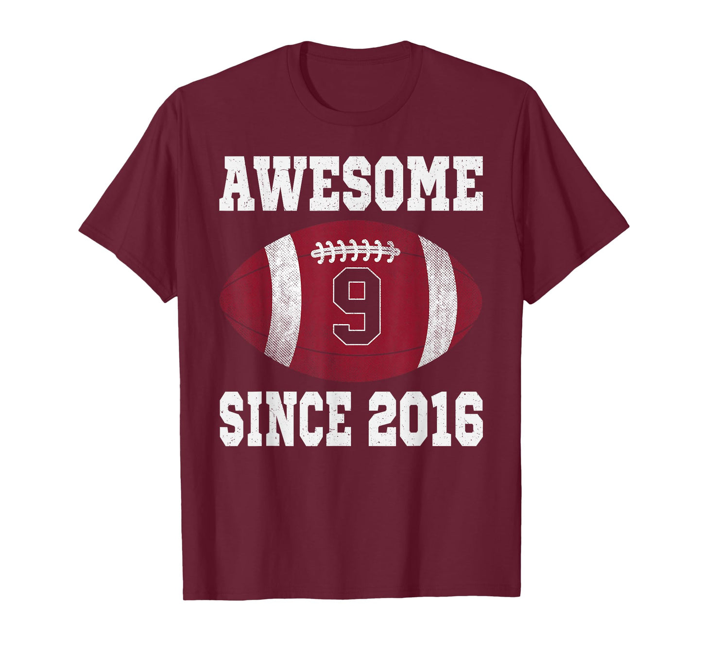 9th Birthday Football Player 9 Years Old Vintage Sports T-Shirt