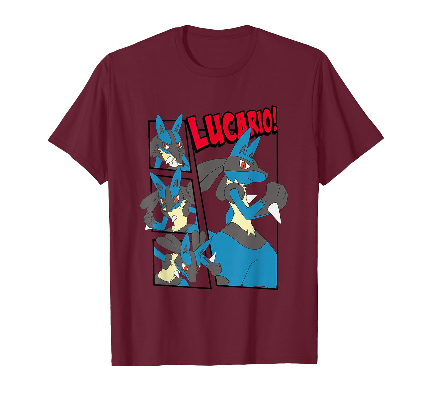 Pokémon Epic Lucario! Poses Collage Retro Big Chest Poster T-Shirt
