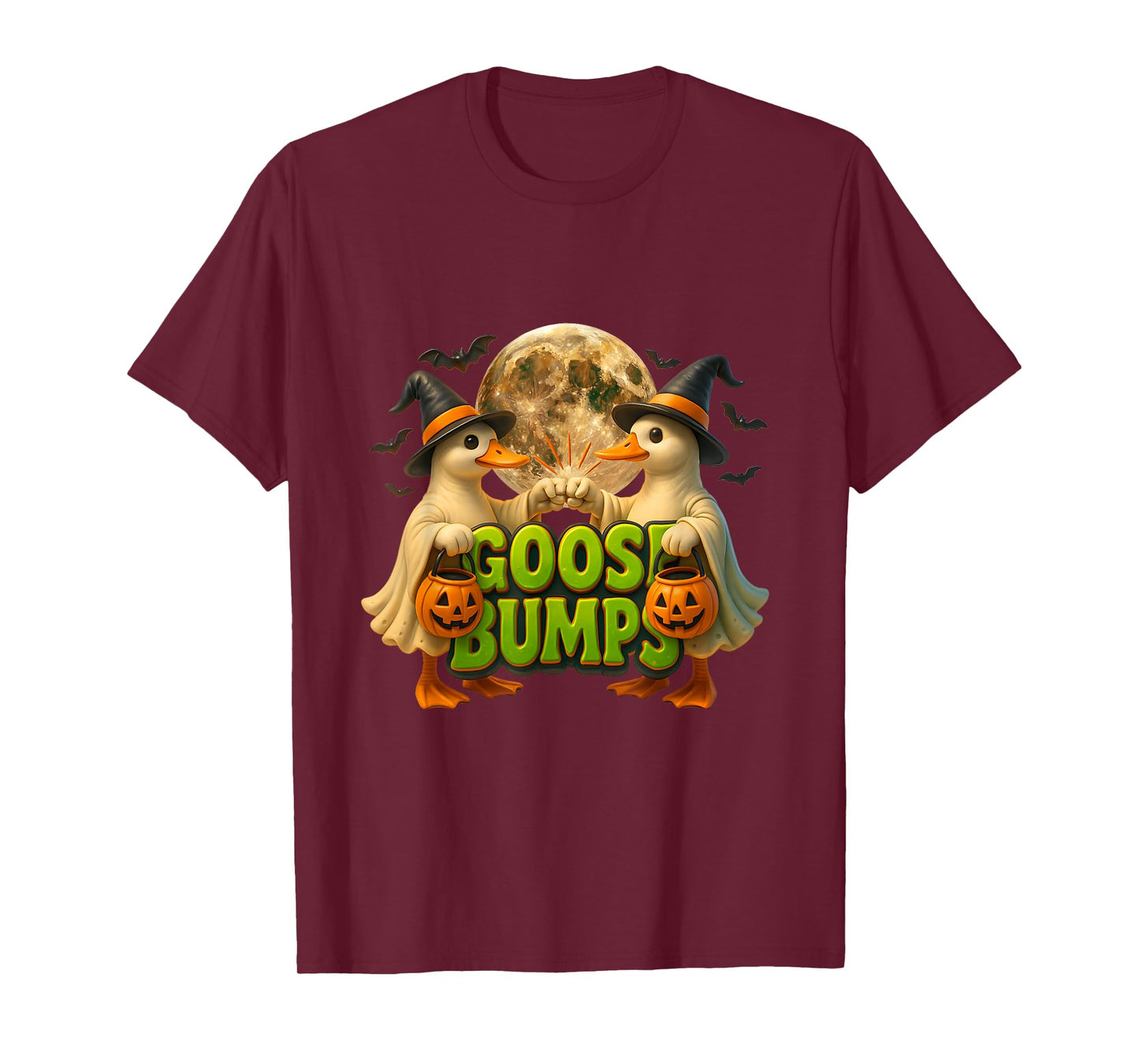 Goose Bumps Ghost Witch Geese Fist Bump Halloween T-Shirt