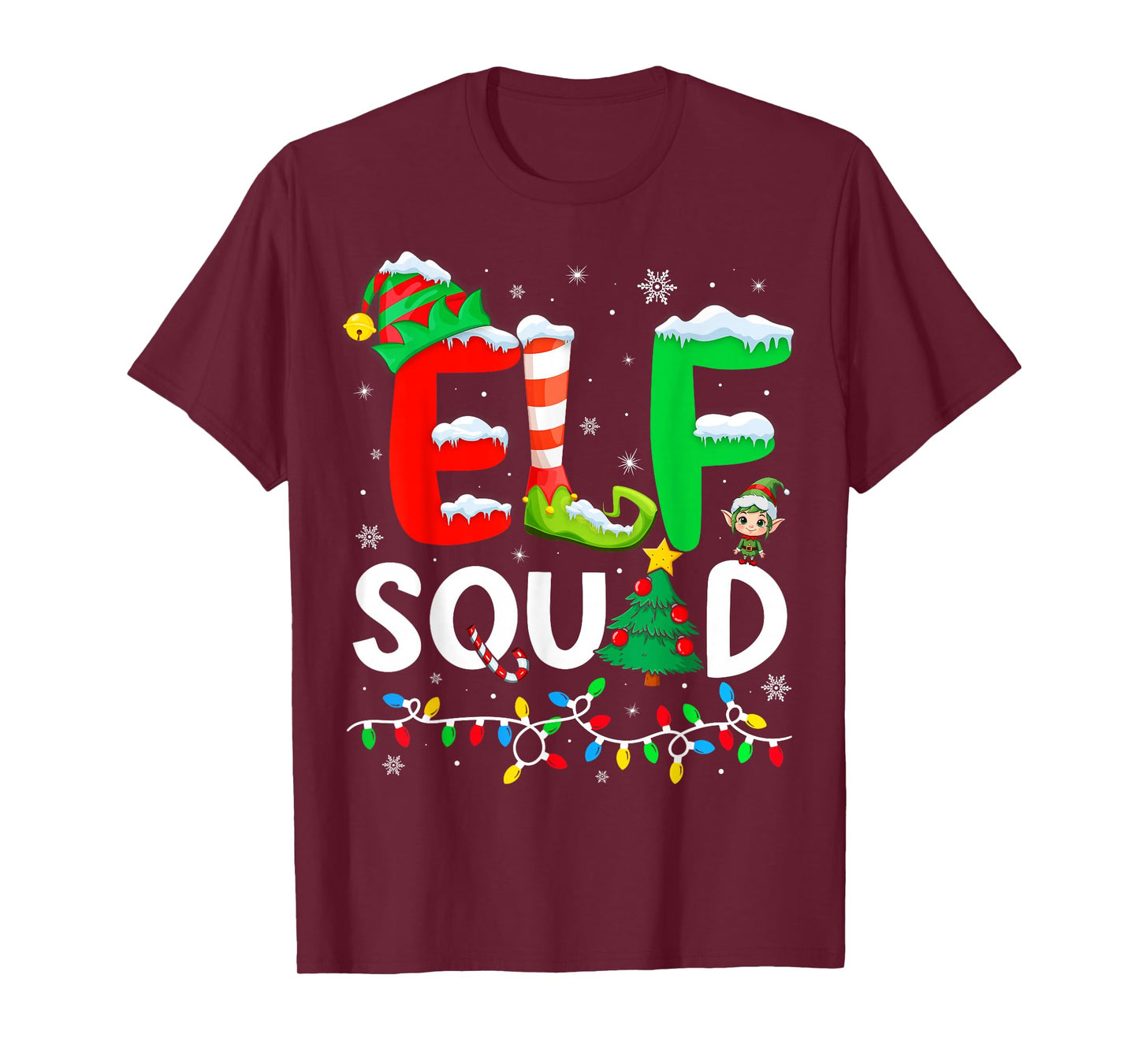 Elf Family Christmas Matching Pajamas Xmas Elf Squad T-Shirt