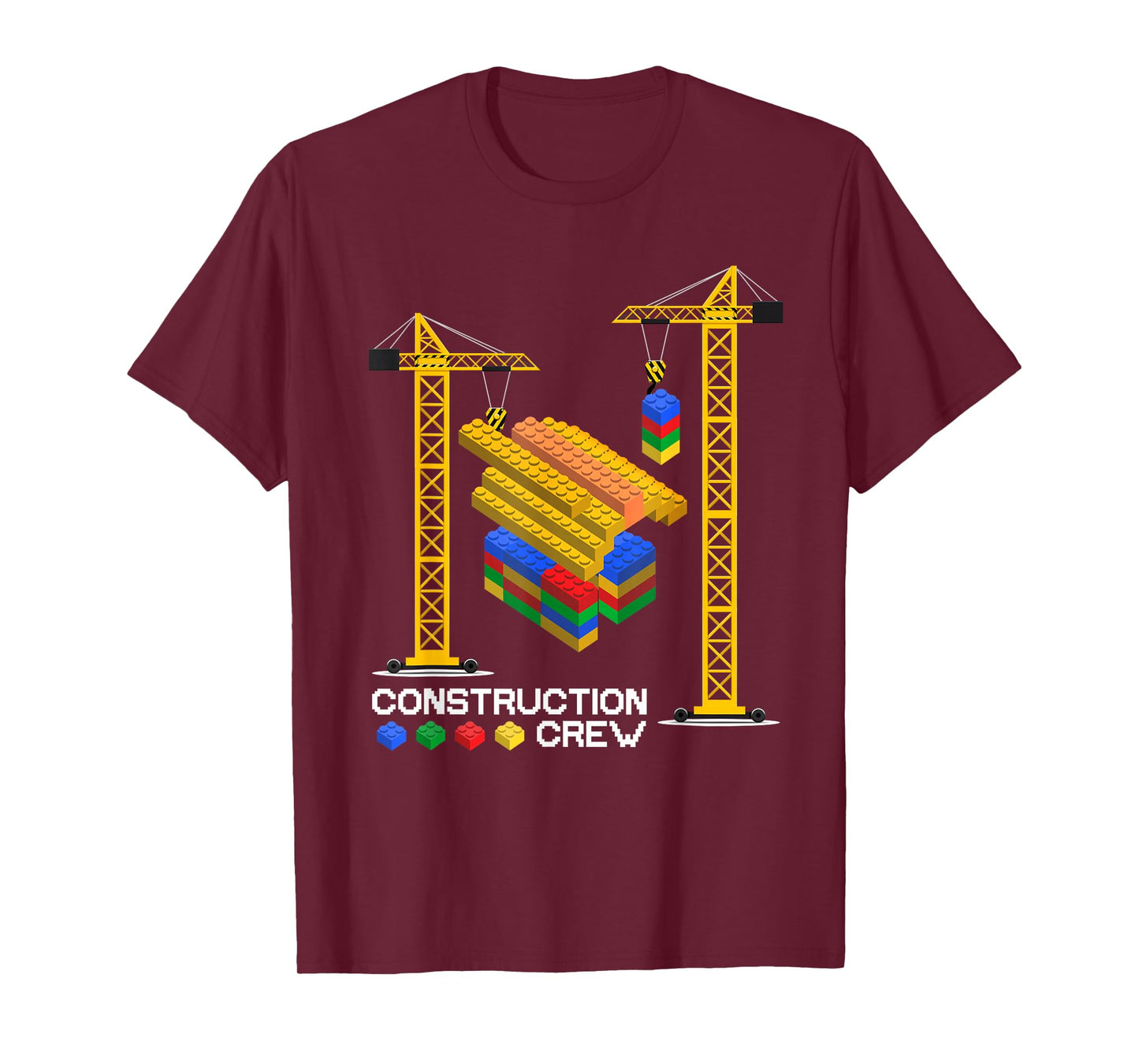 Construction Crew Building Blocks Master Builder Kids Boys T-Shirt
