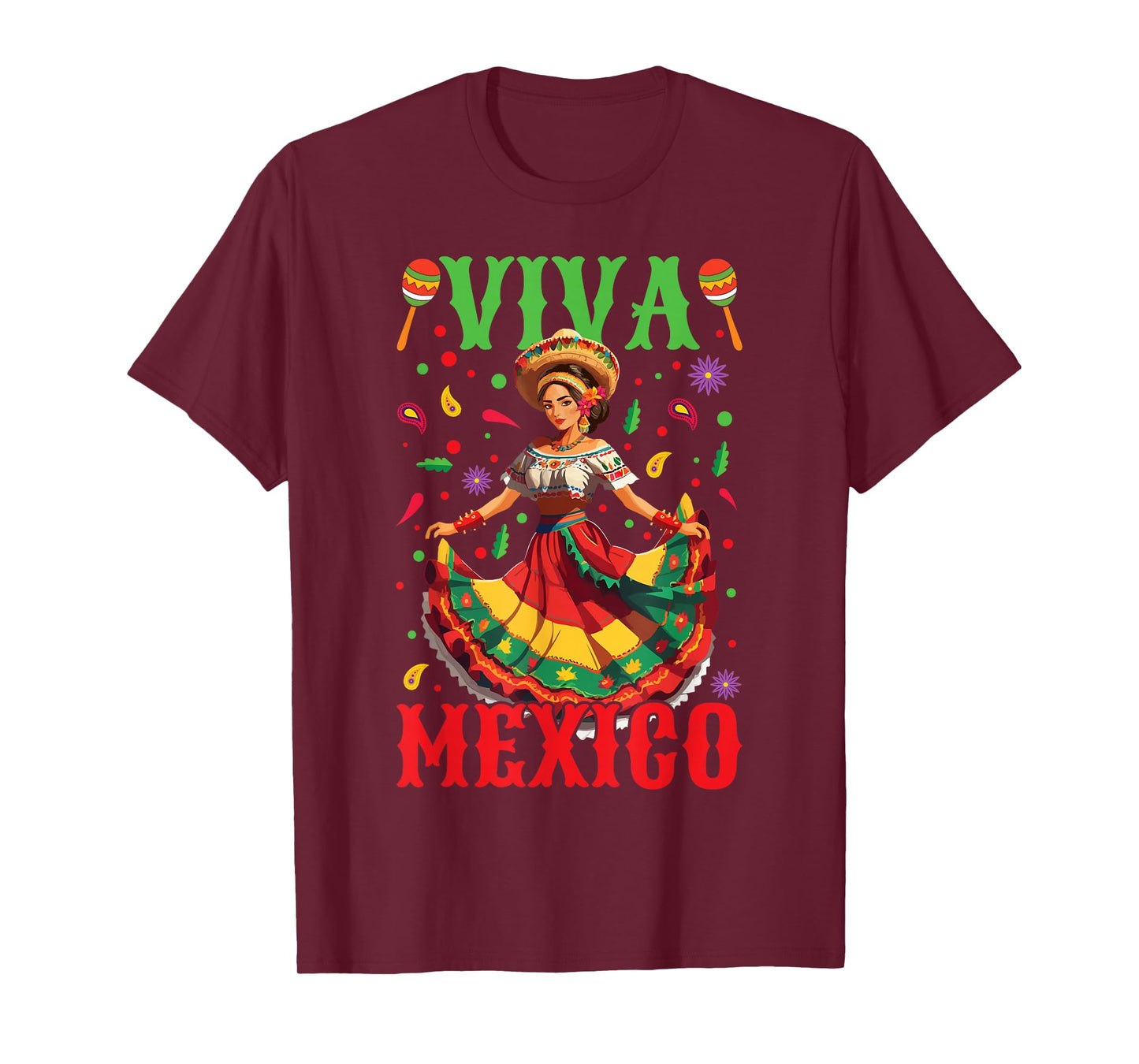 Viva Mexico Independence Mexican Lady Mexican Day T-Shirt
