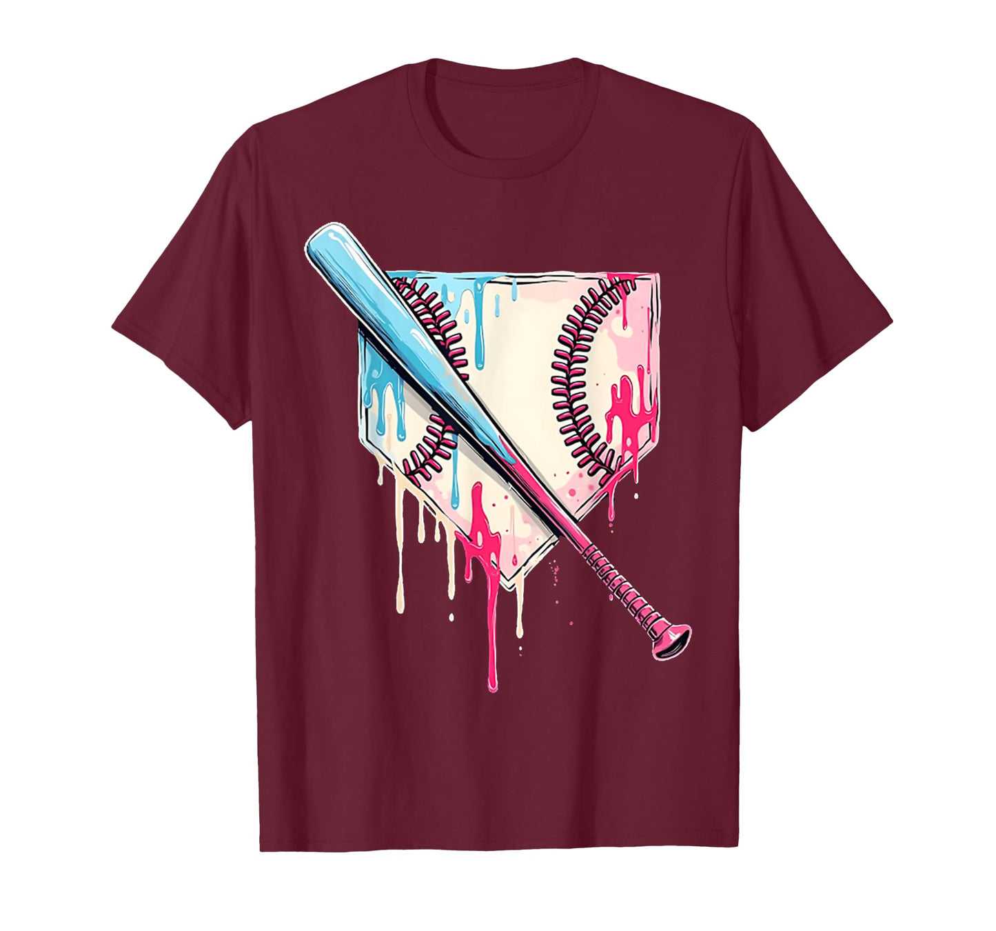 Cool Sport Baseball Home Plate Drip With Sprinkles Drip T-Shirt