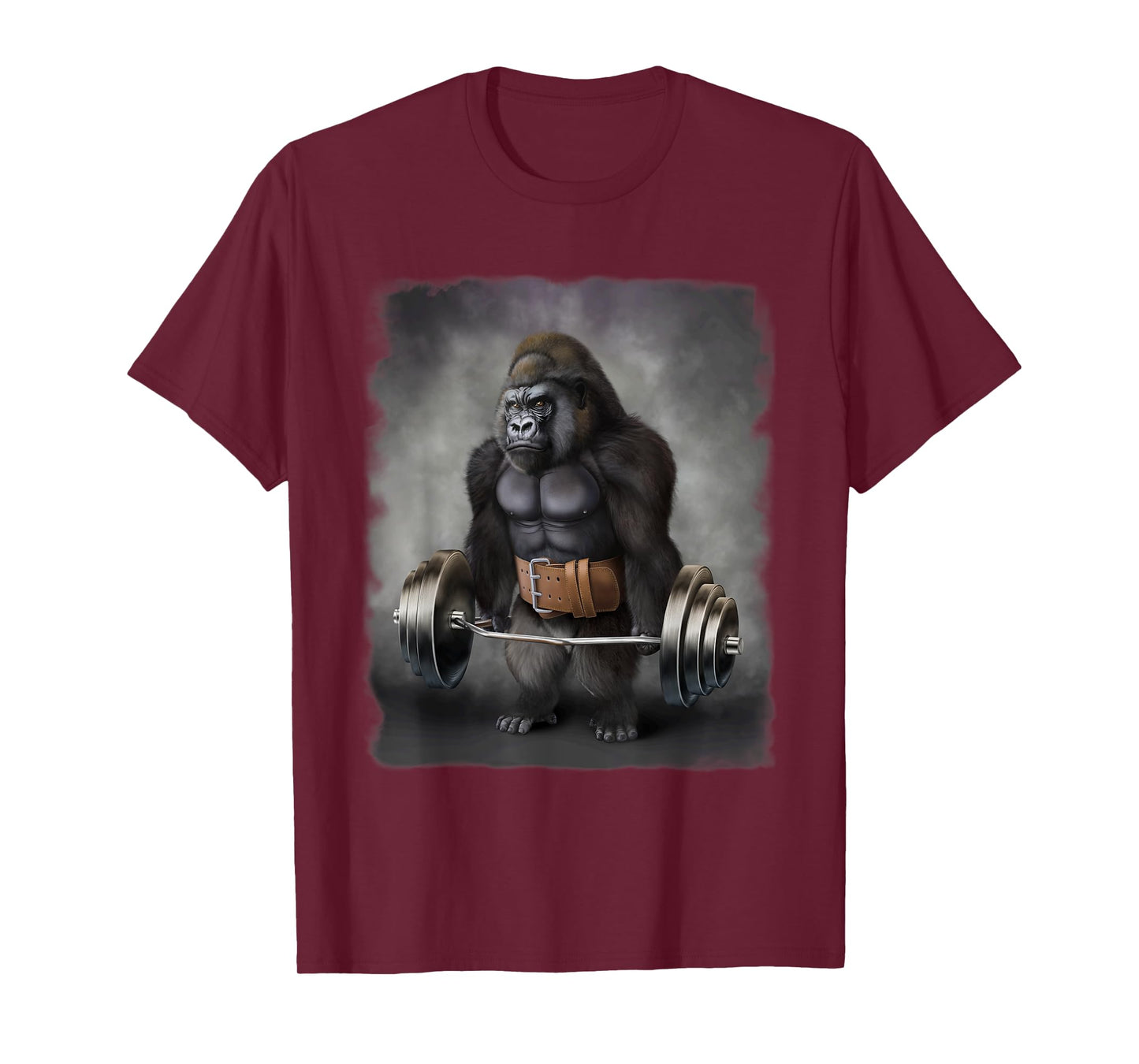 Gorilla Muscle Training with Barbell Shrug Bar Fitness Gym T-Shirt