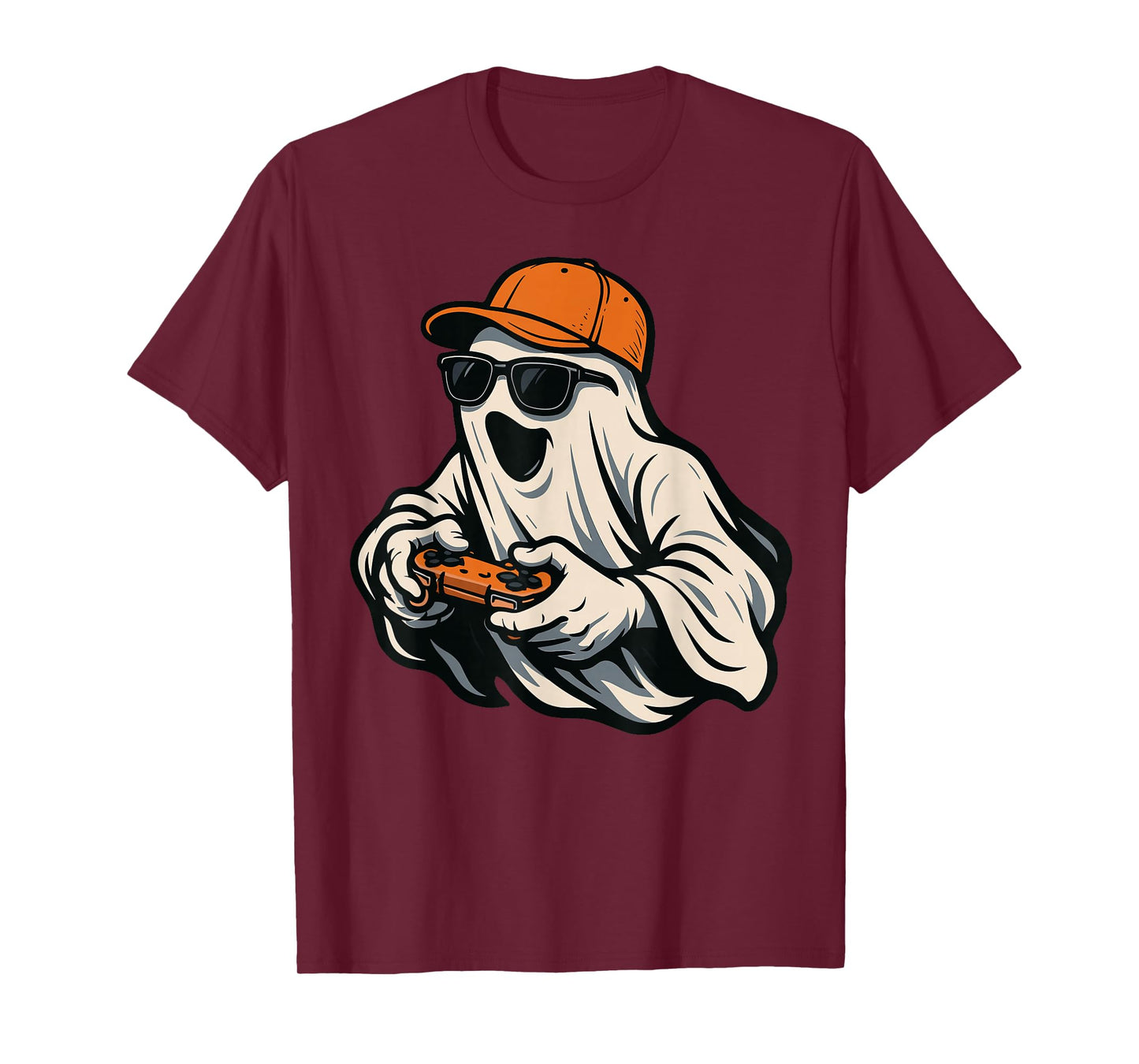 Halloween Boys Kids Ghost Gamer Scary Costume T-Shirt