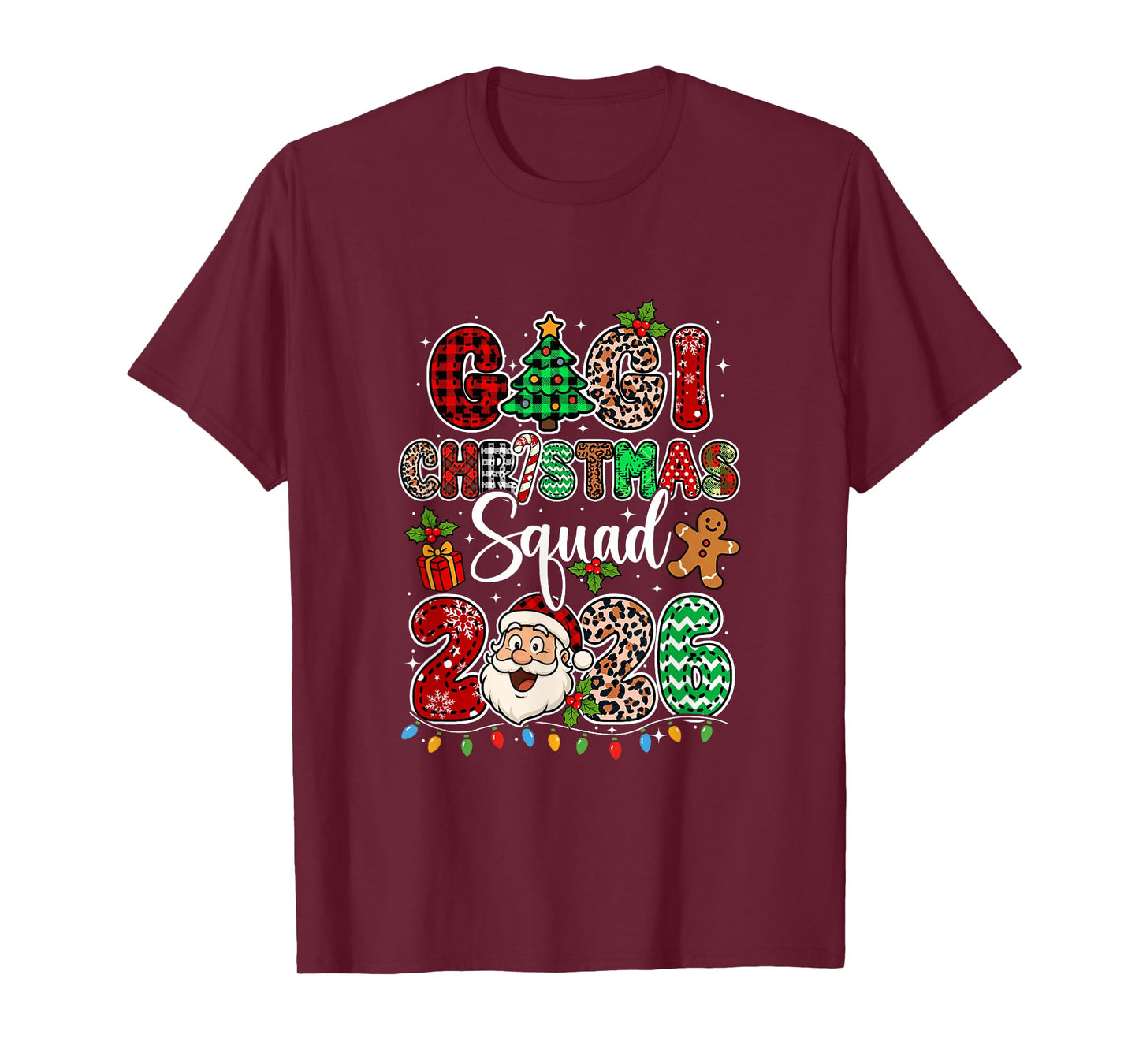 Gigi Christmas Crew 2026 Leopard Funny Santa Family Group T-Shirt