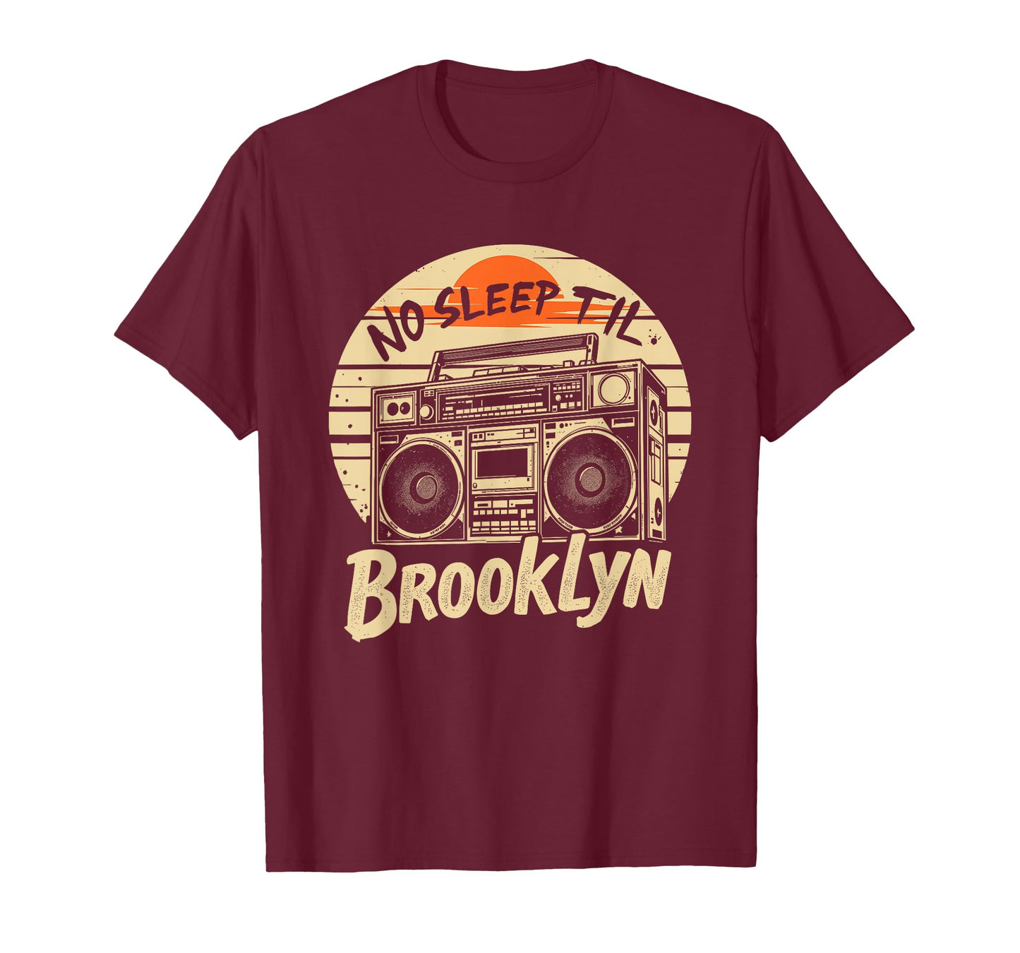 No Sleep Til Brooklyn Retro Boombox Vintage Music T-Shirt