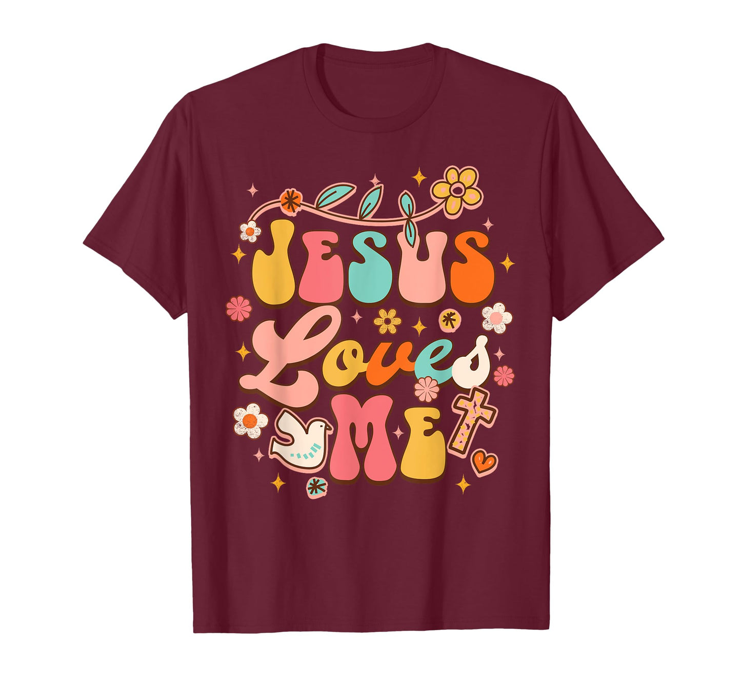 Jesus Loves Me Groovy Christian God Lover Religious Baby T-Shirt