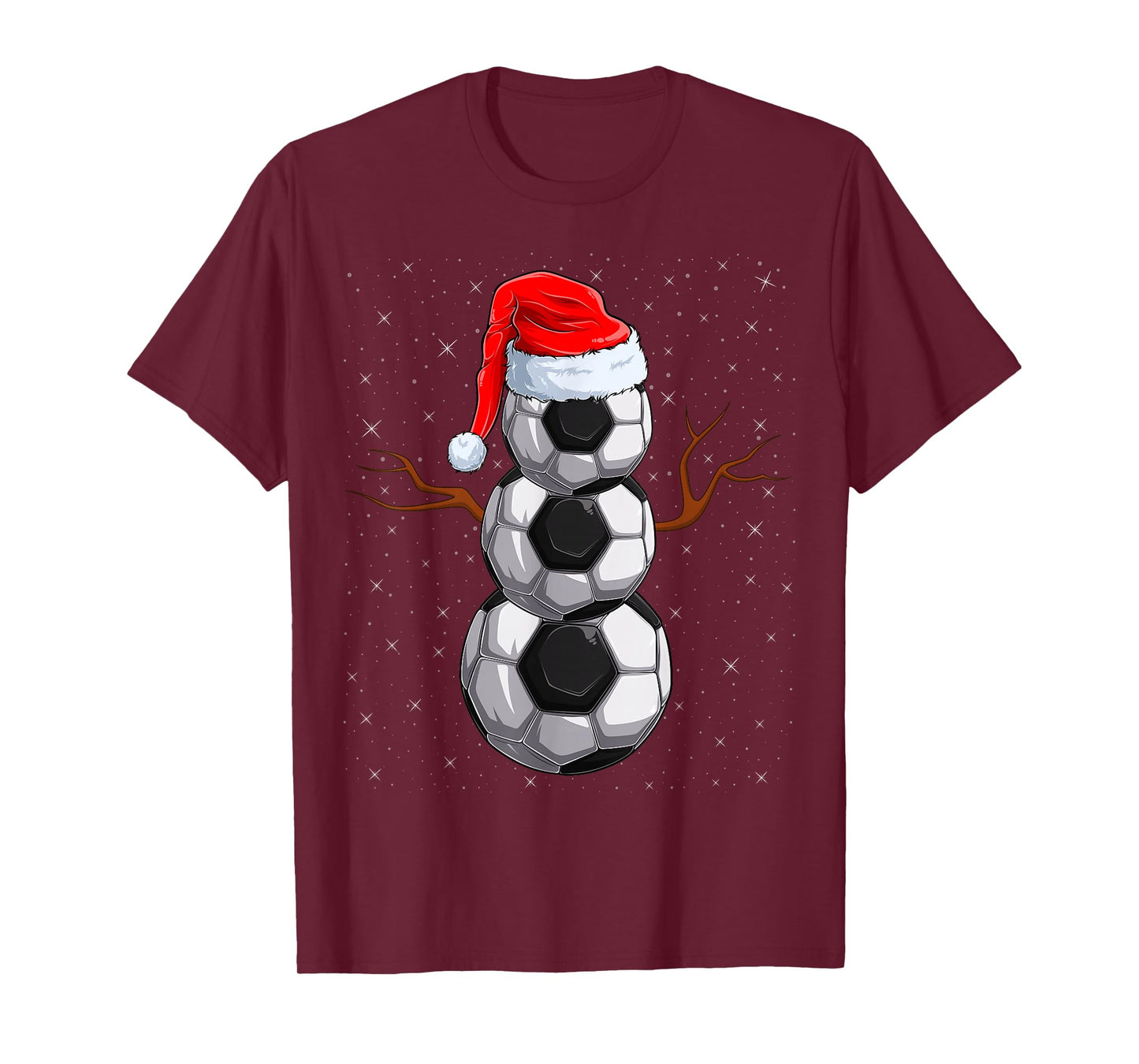 Soccer Snowman Xmas Pajamas Santa Soccer Football Christmas T-Shirt