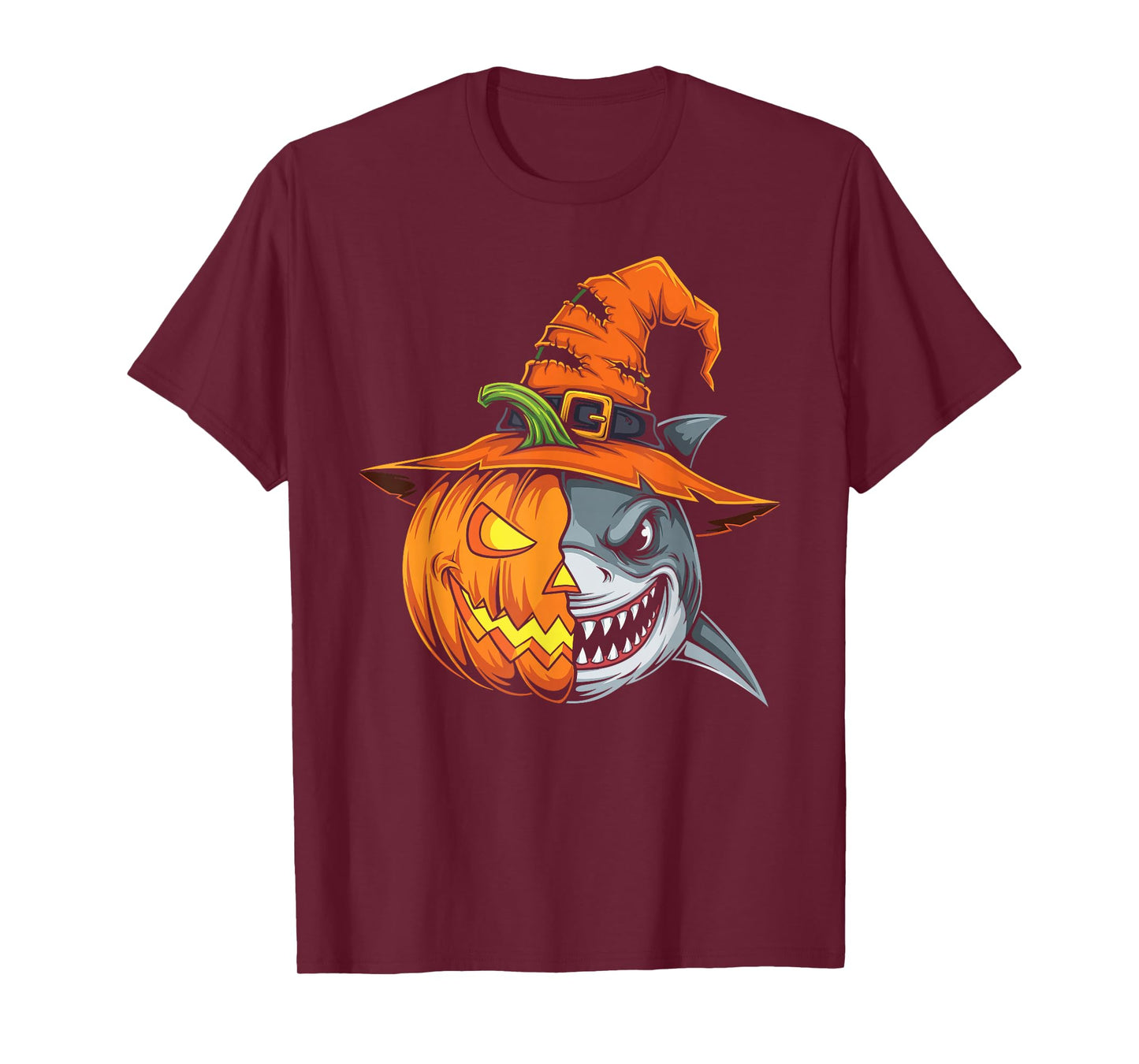 Shark Pumpkin Jack O Lantern Halloween Kids Mens Womens T-Shirt