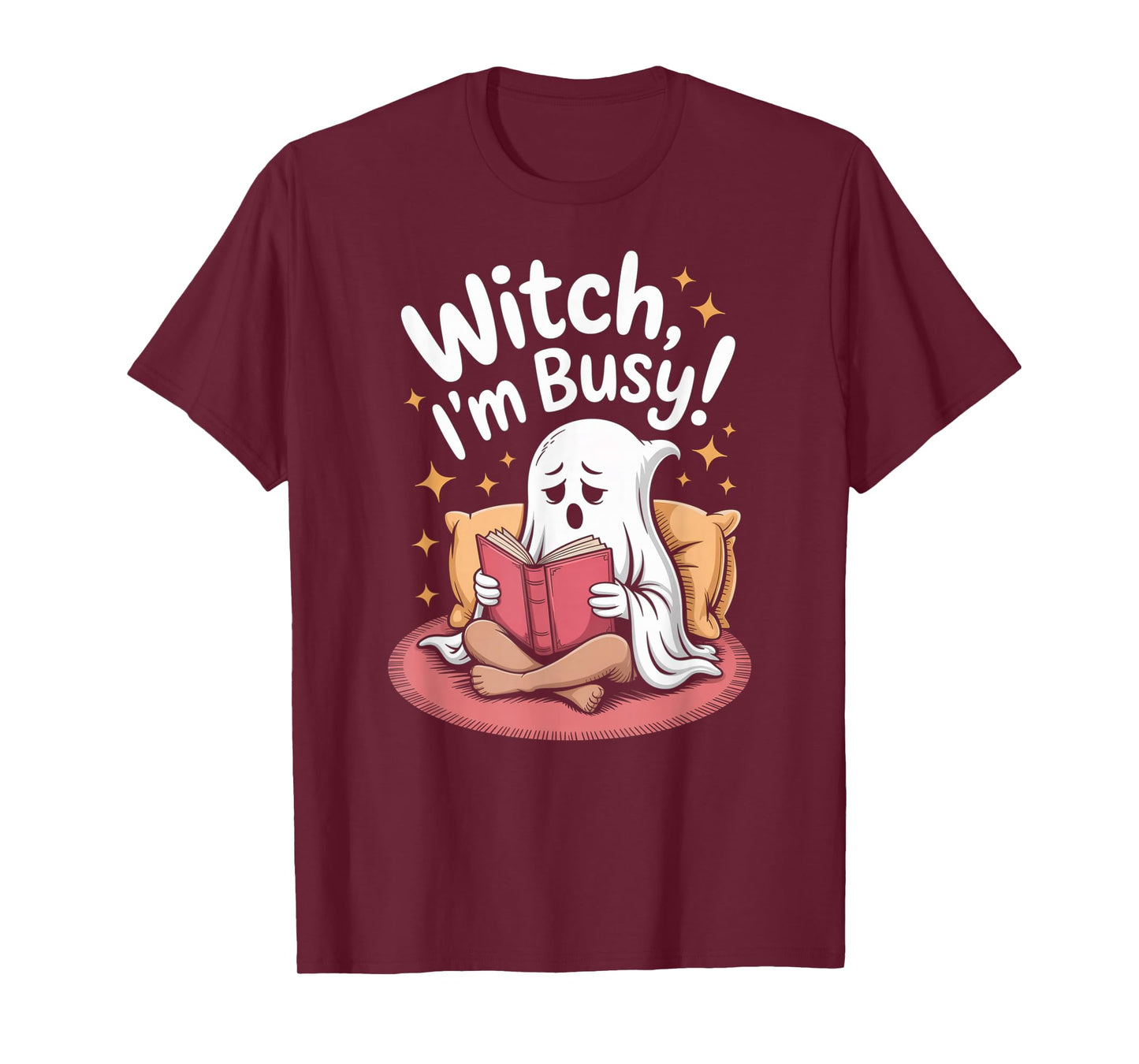 Witch I’m Busy Tee Funny Ghost Reading Book Halloween T-Shirt