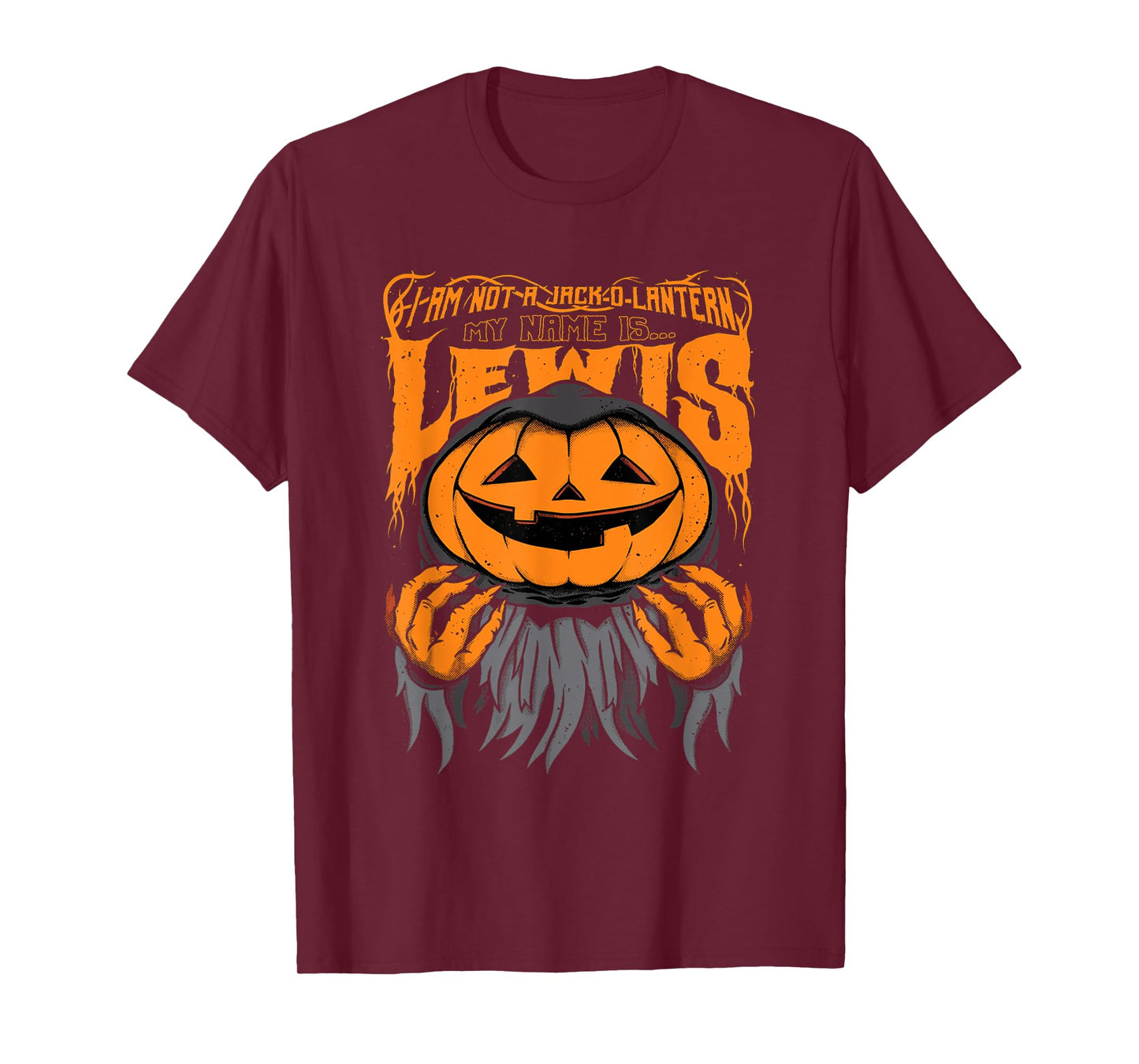 Halloween I Am Not A Jack O Lantern My Name Is Lewis T-Shirt