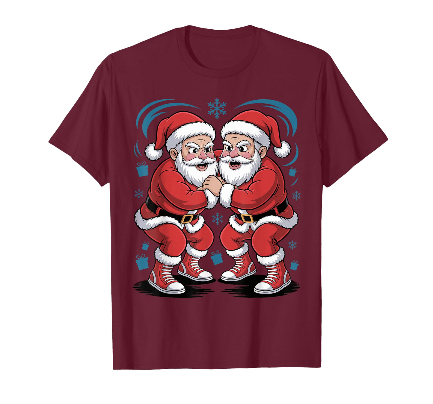 Funny Santa Wrestling Lover Wrestler Xmas Christmas Pajama T-Shirt