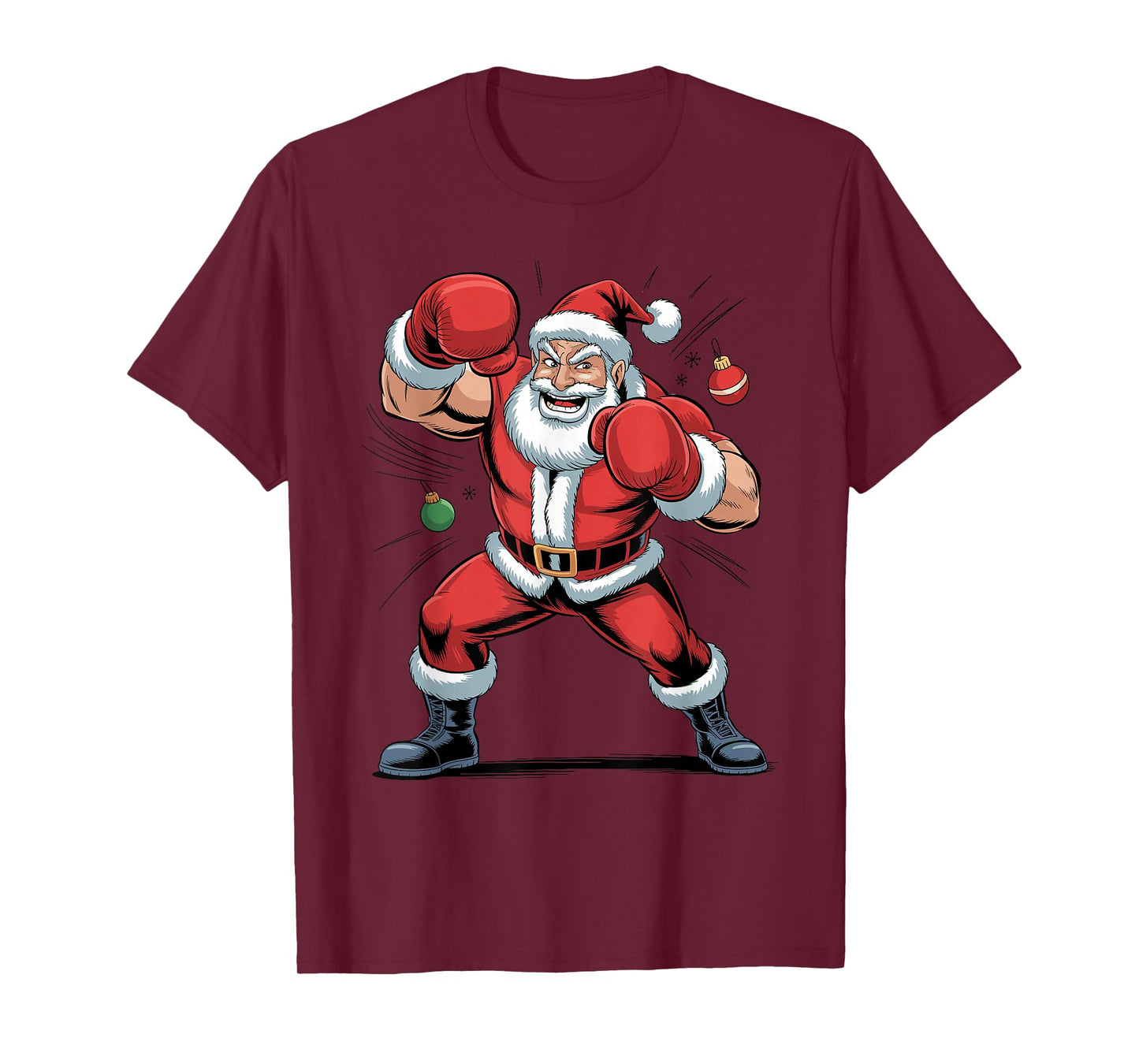 Santa Boxing Boxer Funny Sports Christmas Holiday Xmas T-Shirt