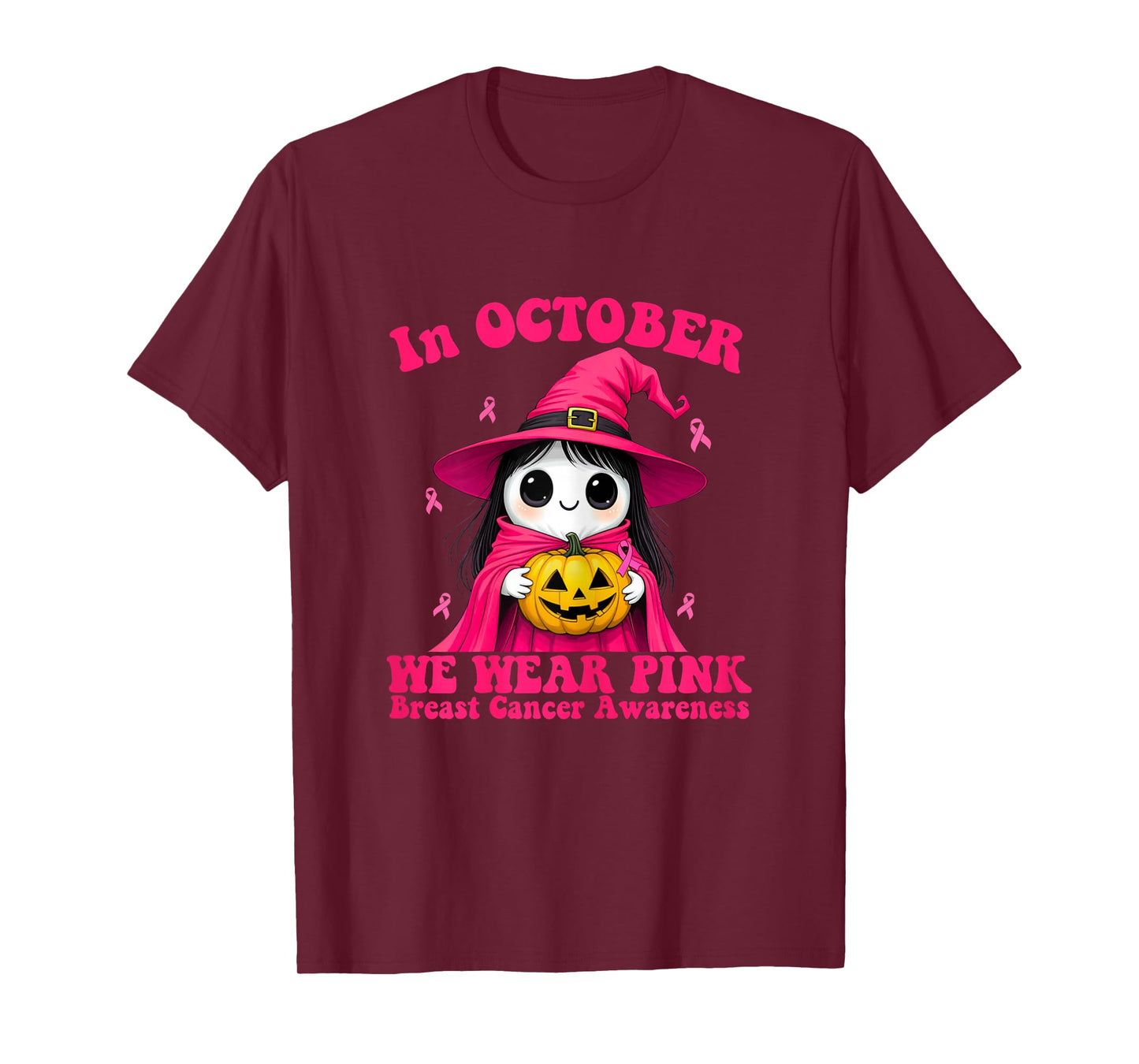 Pink Pumpkin Halloween Breast Cancer 2025 Shirt T-Shirt